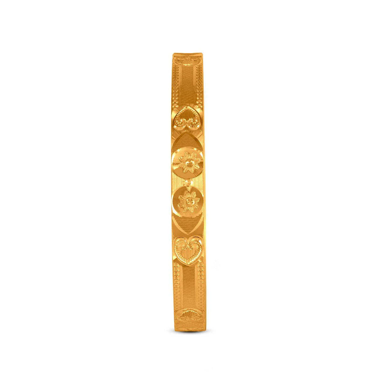 Heart Bangle Set In 22K Gold