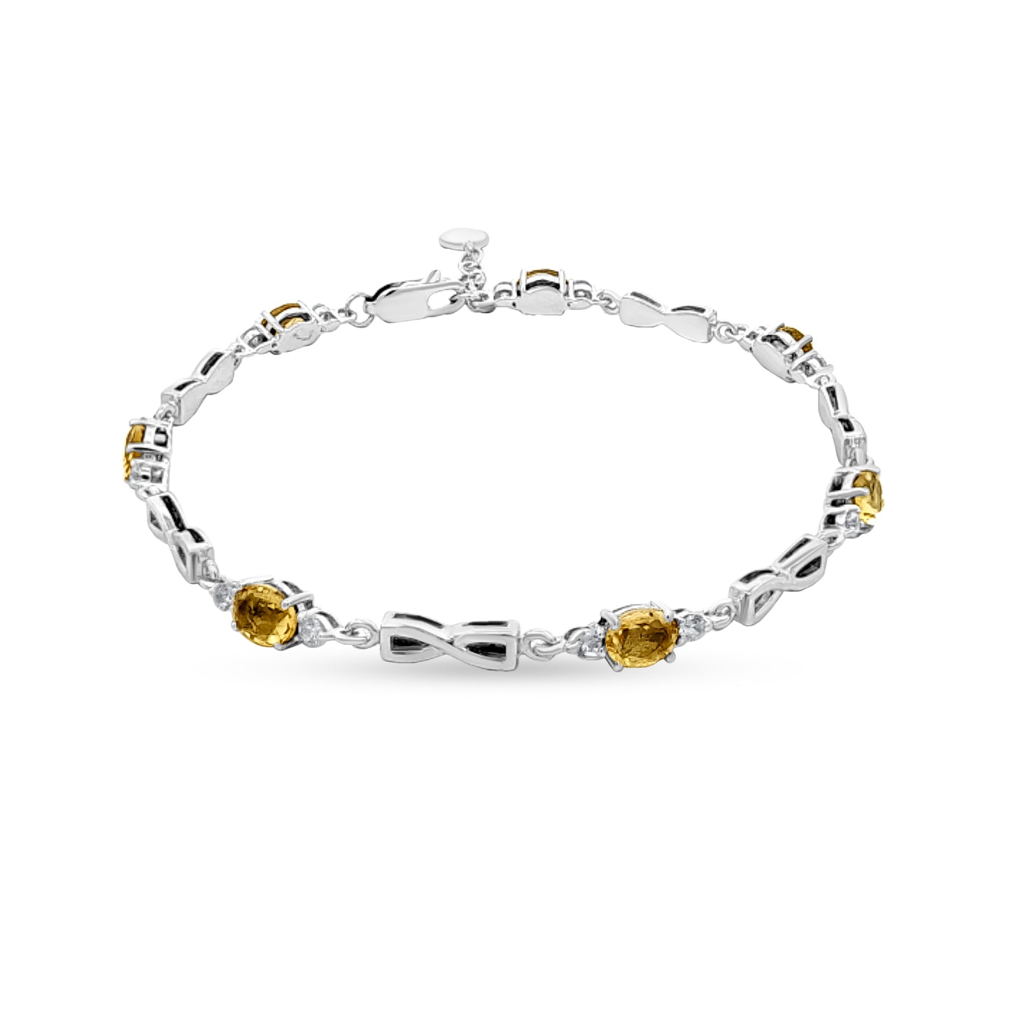 Sterling Silver Bracelet with Warm Olive Oval Stone
