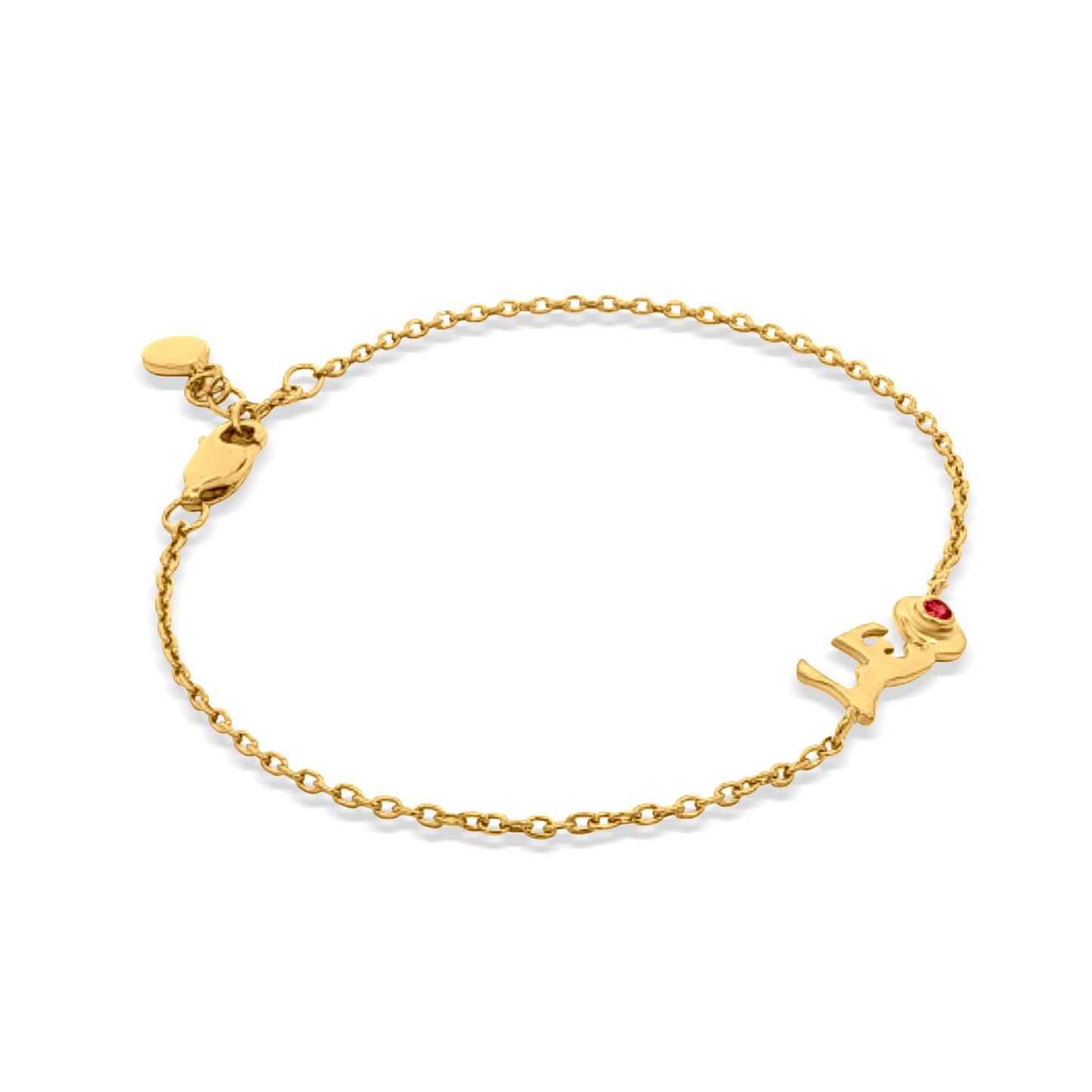 Sterling Silver Gold-Color Leo Initial Bracelet