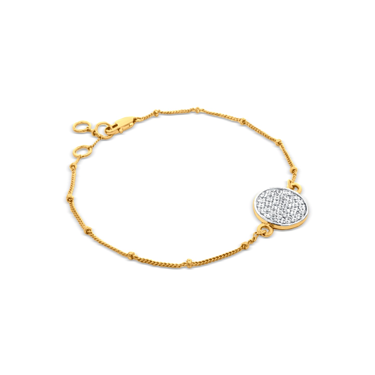 Sterling Silver Bracelet with Diamond-Like Stones