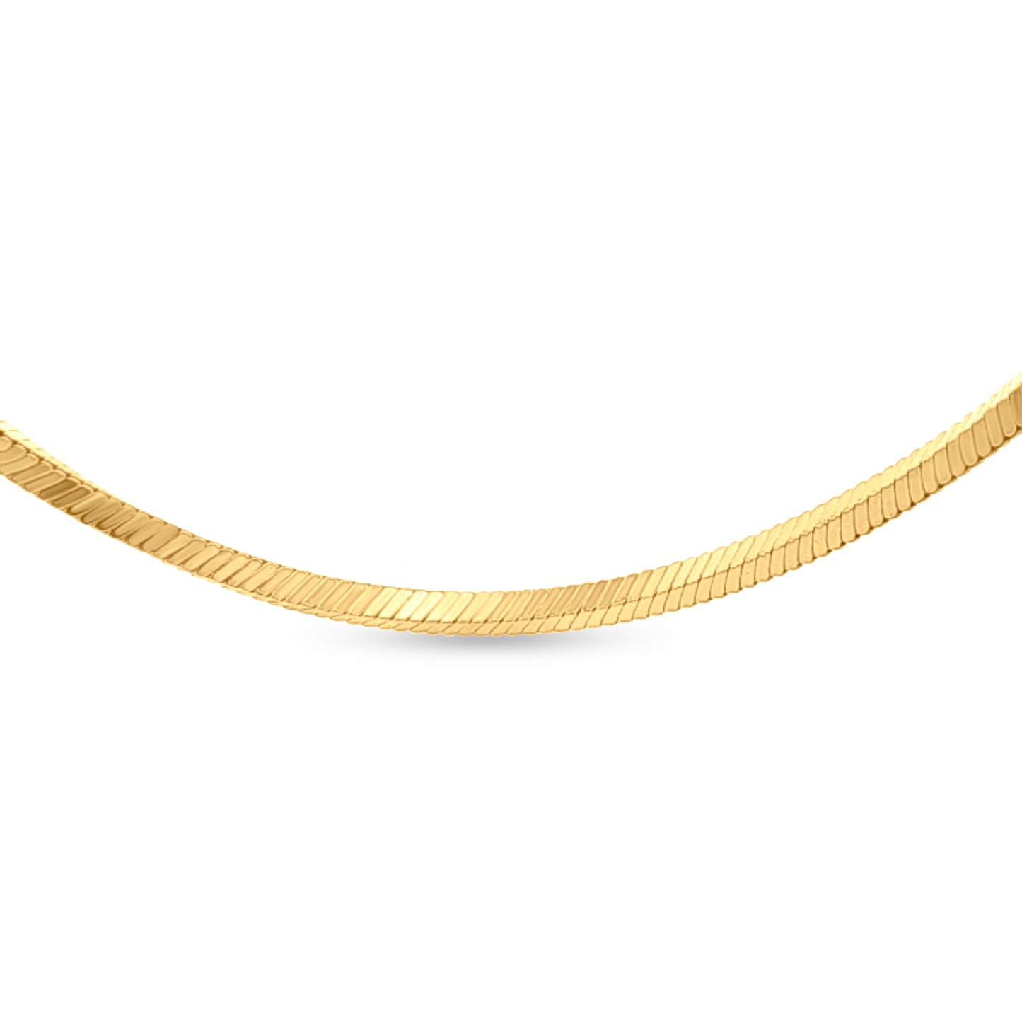 925 Sterling Silver Herringbone Chain with Yellow Gold Polish