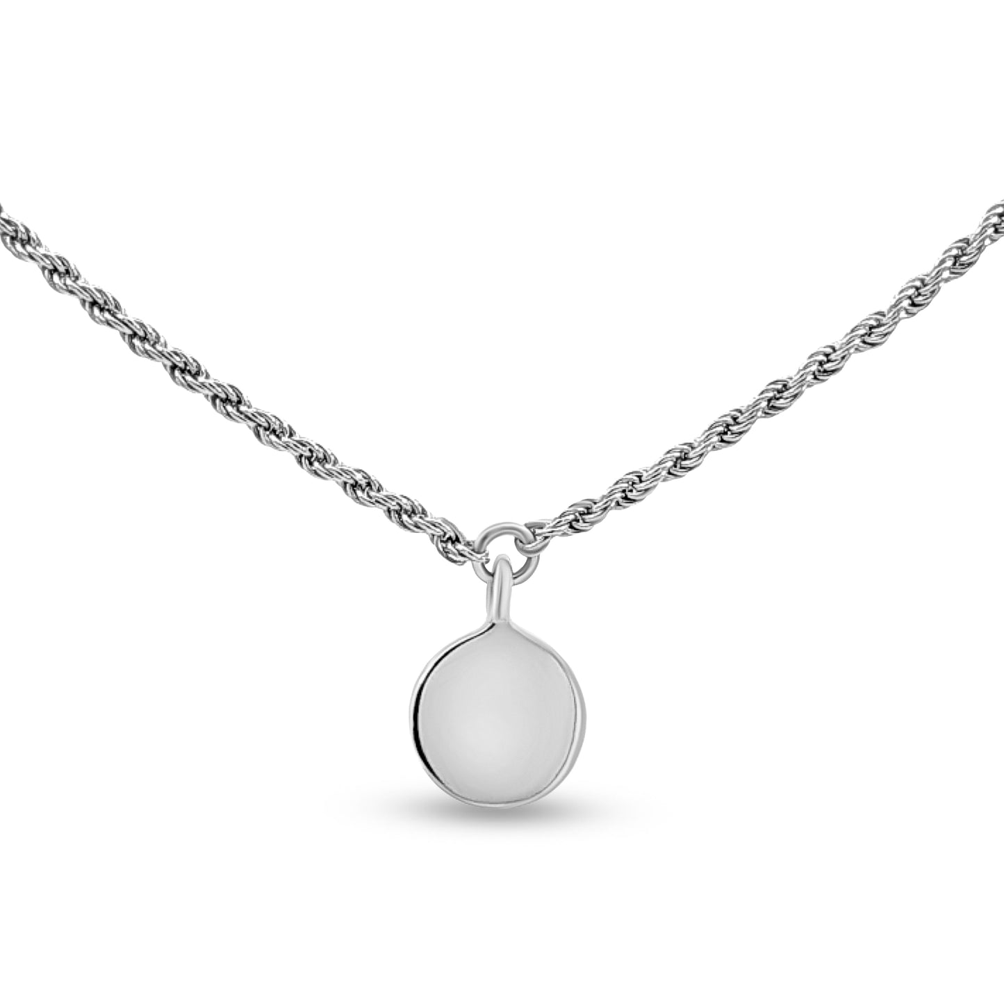 Sterling Silver Double Strand Chain with Round Hanging Charms