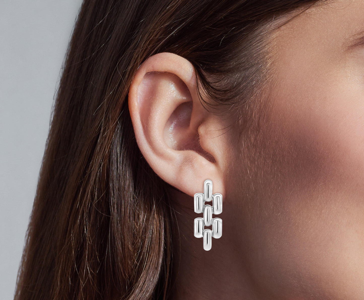 Vritti Drop Earrings - Sterling Silver Earring with Unique Pattern