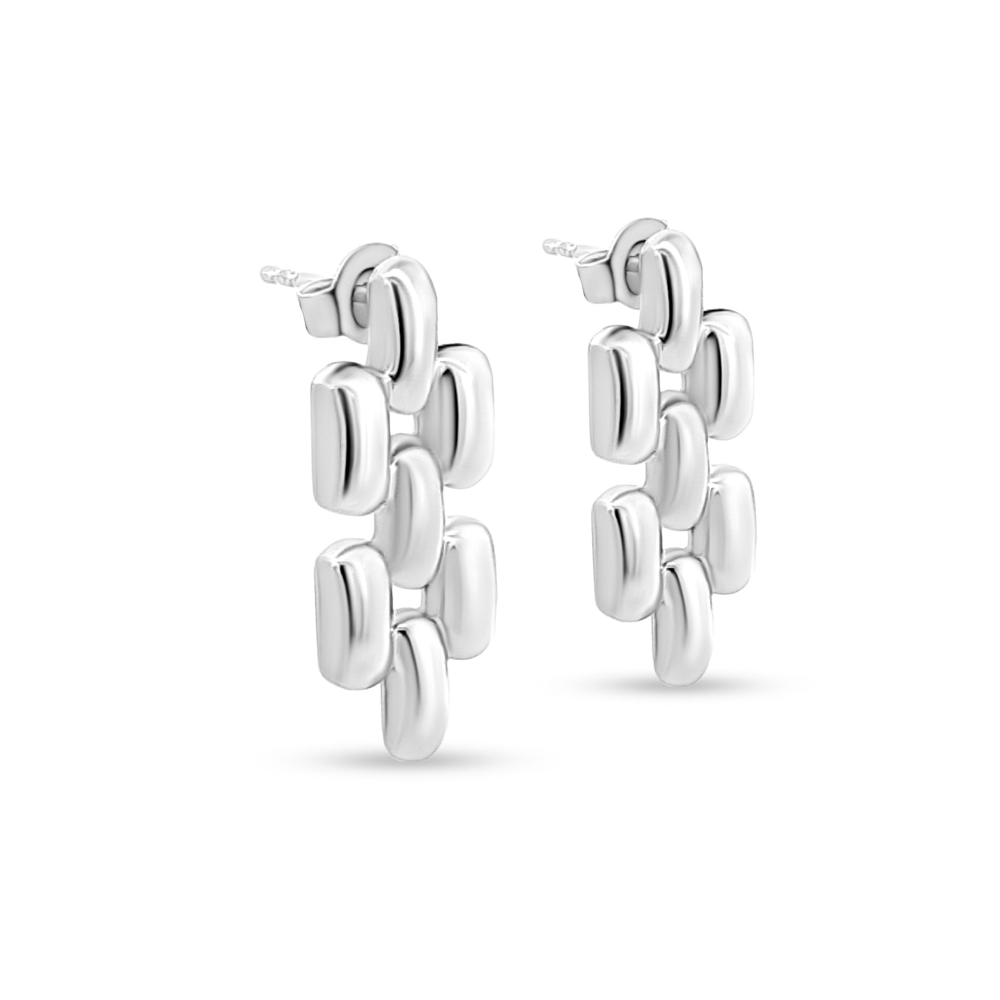Vritti Drop Earrings - Sterling Silver Earring with Unique Pattern
