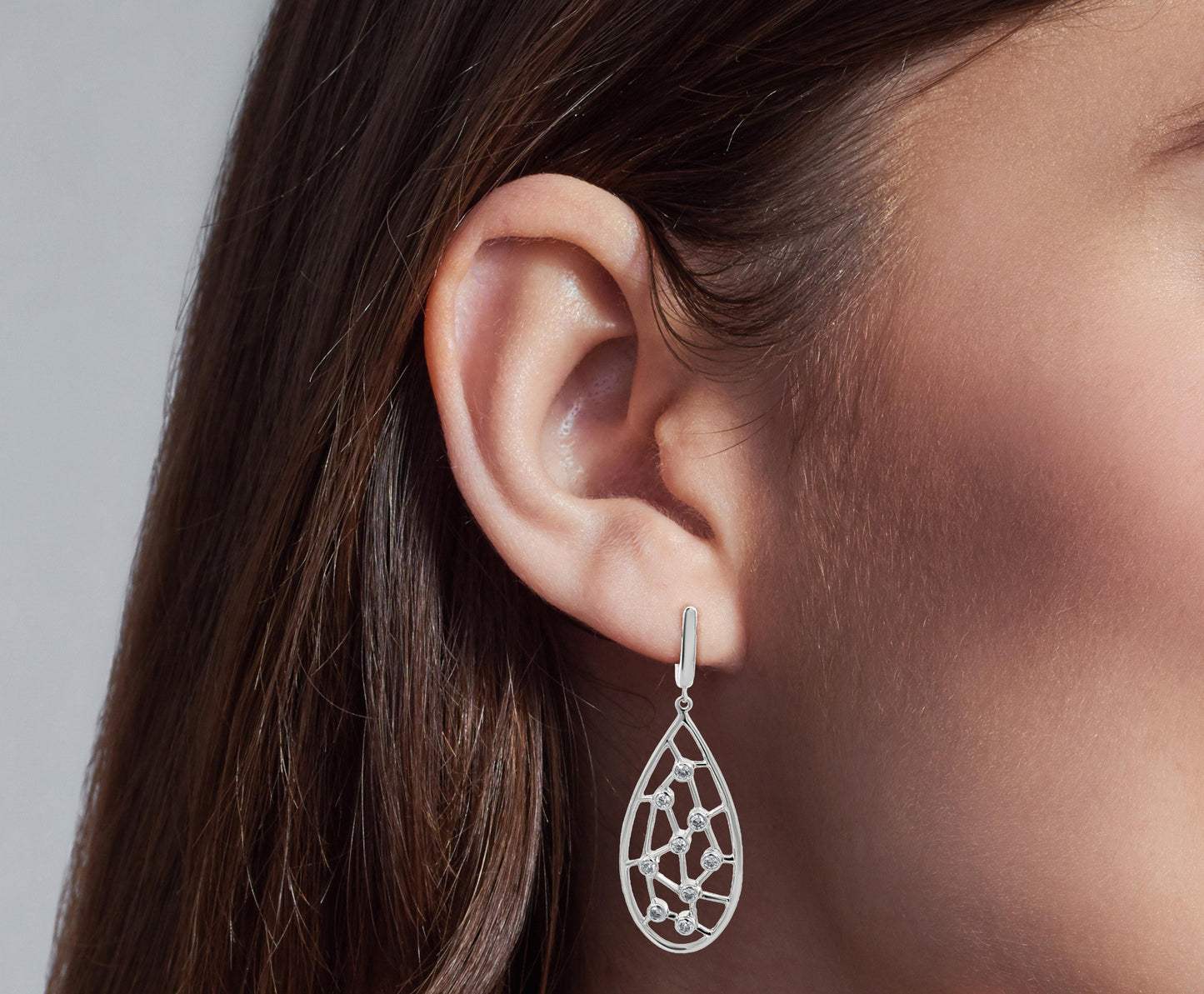 Sterling Silver Tear Drop Dangle Earrings