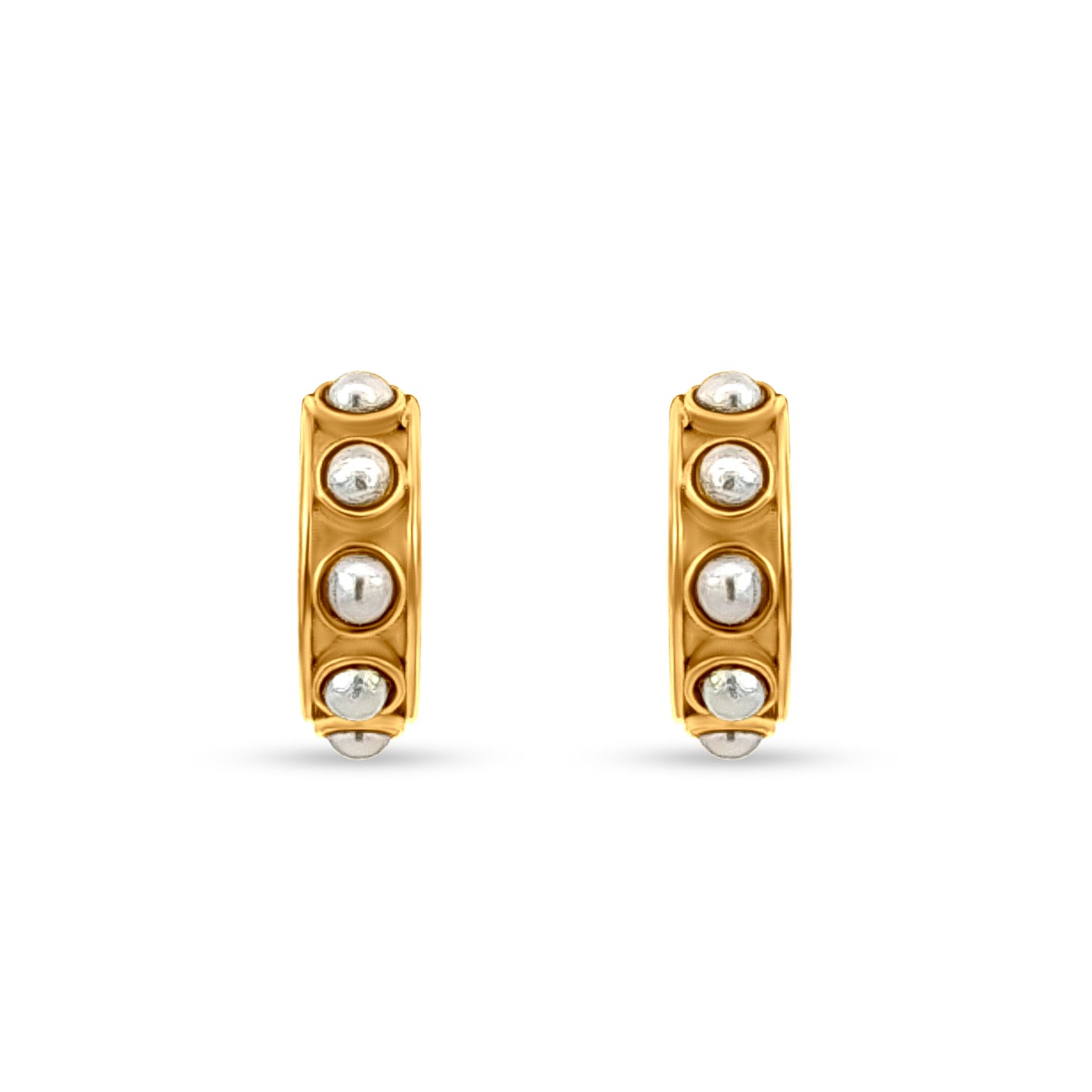 Diya's Pearl Glow Mini Silver Earrings