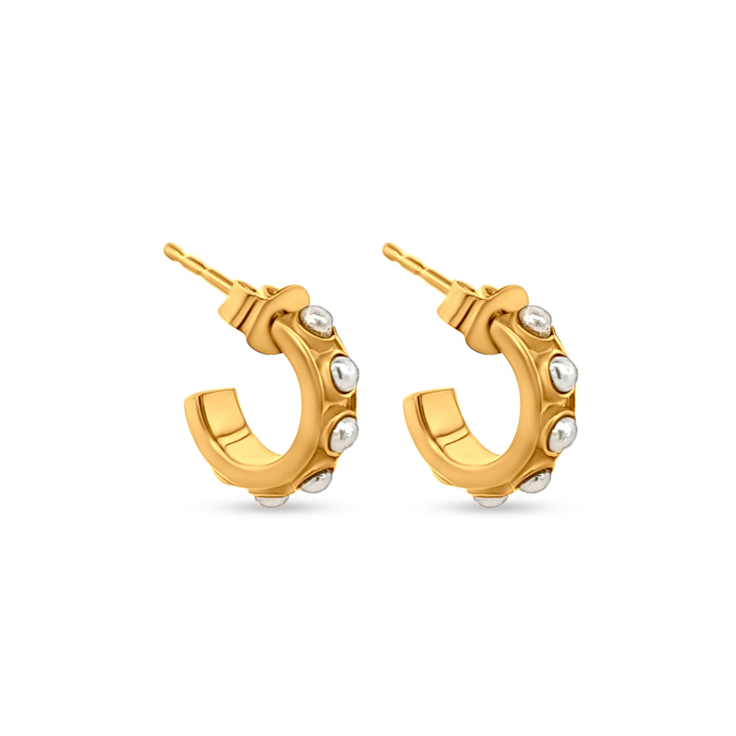 Diya's Pearl Glow Mini Silver Earrings