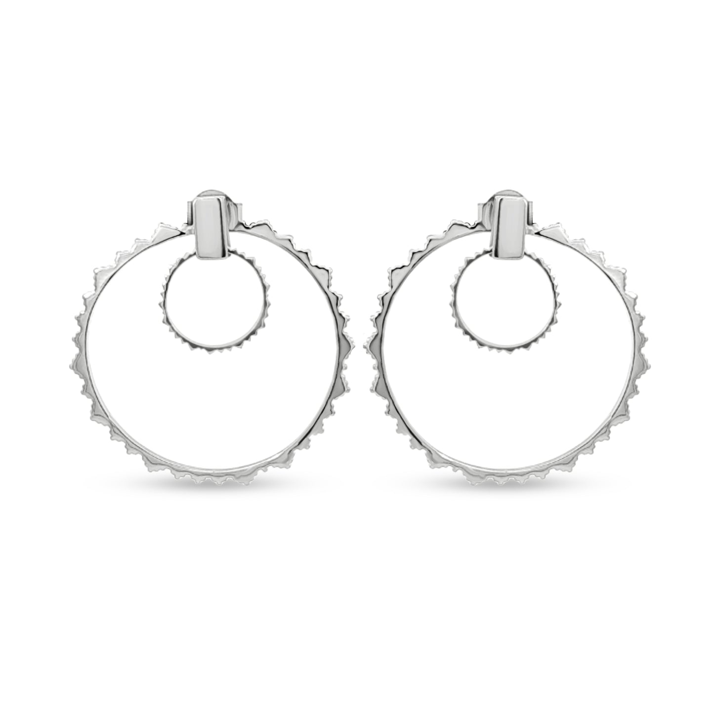 Jiyara-Inside-Out Hoop Earrings in Sterling Silver