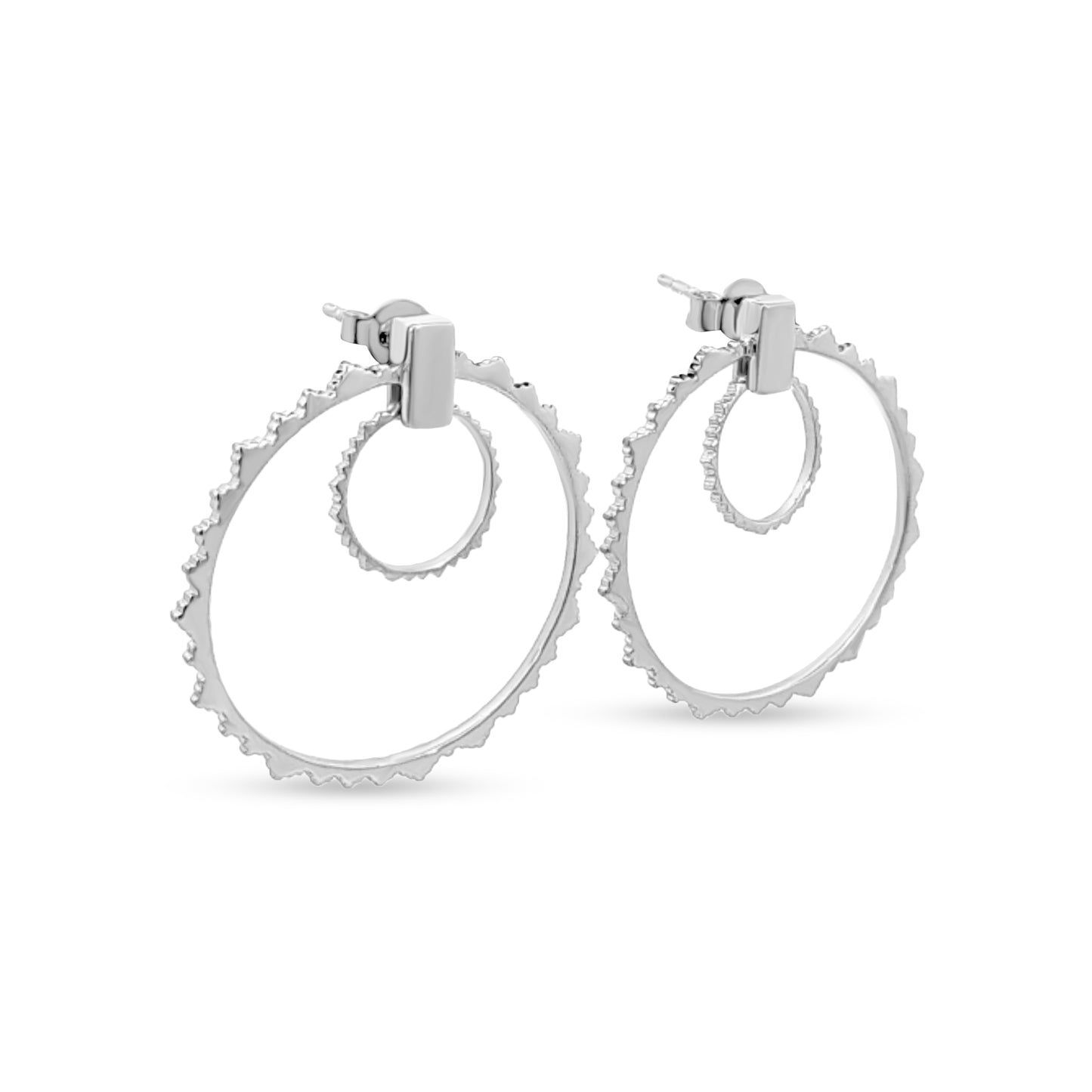 Jiyara-Inside-Out Hoop Earrings in Sterling Silver