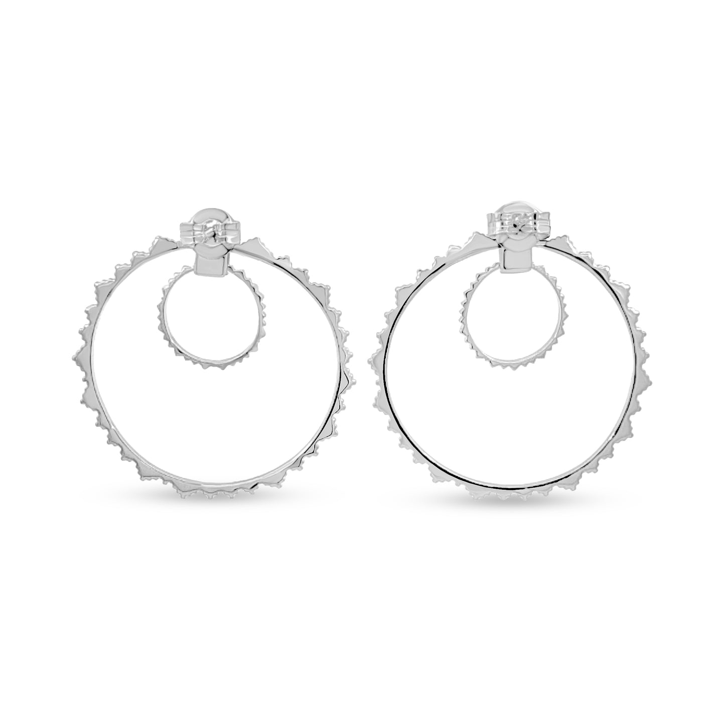 Jiyara-Inside-Out Hoop Earrings in Sterling Silver