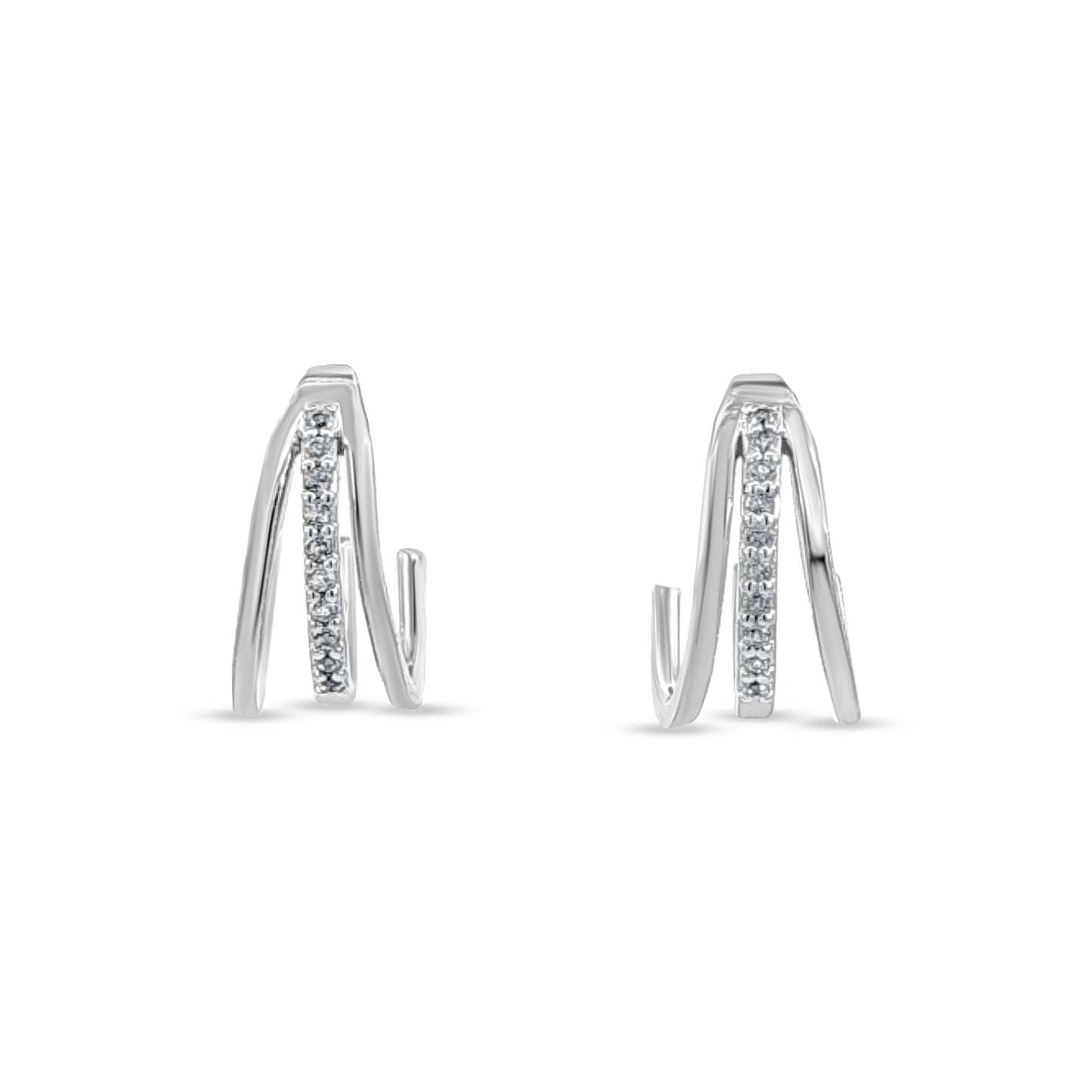 Unique Intricate Sterling Silver J Hoop Earrings