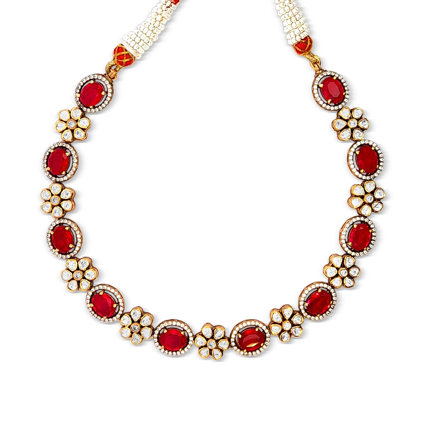 Elegant 925 Silver Half Set with Semi-Precious Stones