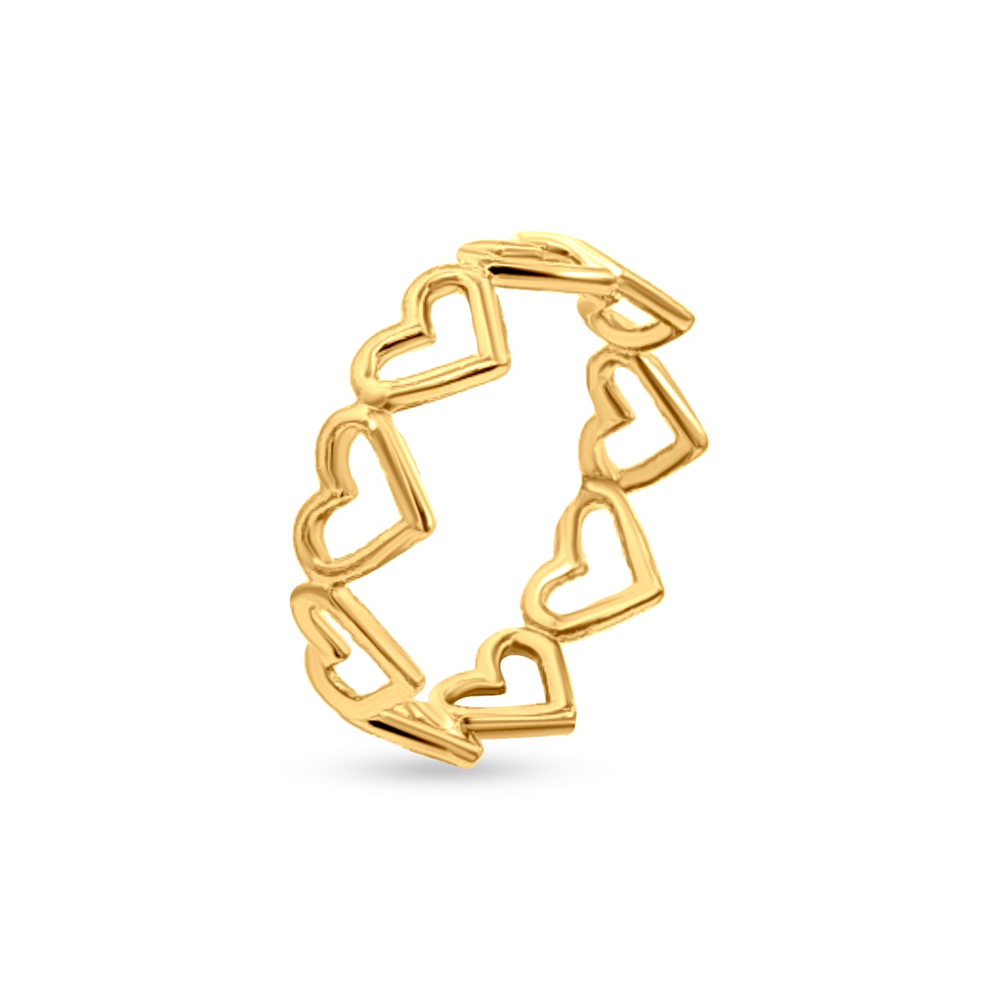 Priya Love: Gold Heart Skinny Ring with Interconnected Hearts