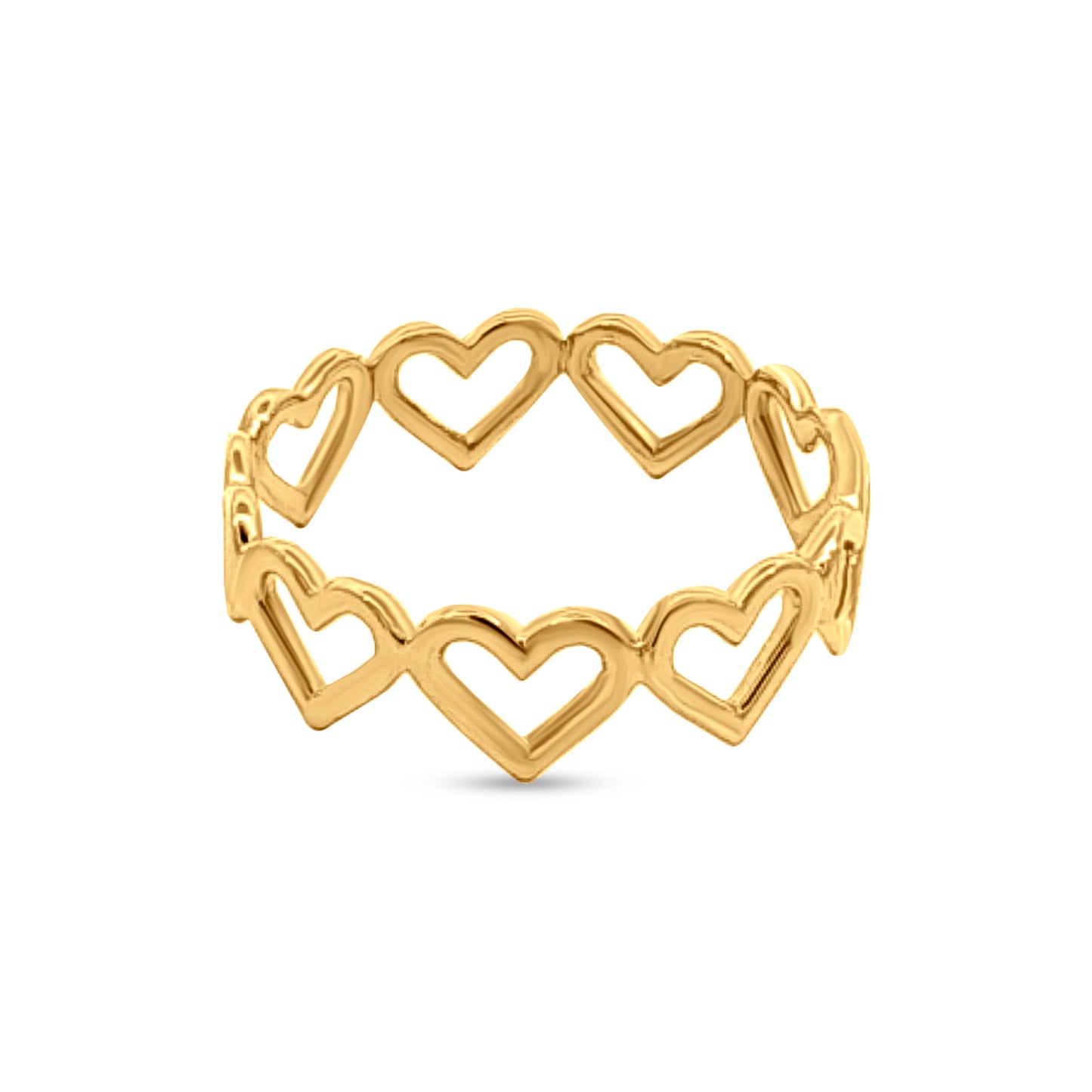 Priya Love: Gold Heart Skinny Ring with Interconnected Hearts