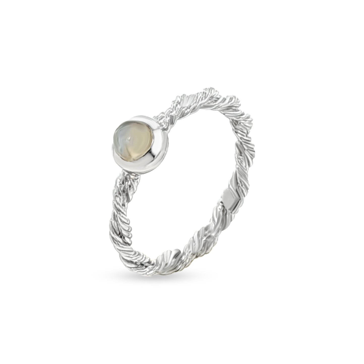 Meera Shine: Single Stone Bezel Set Antique Silver Band Ring