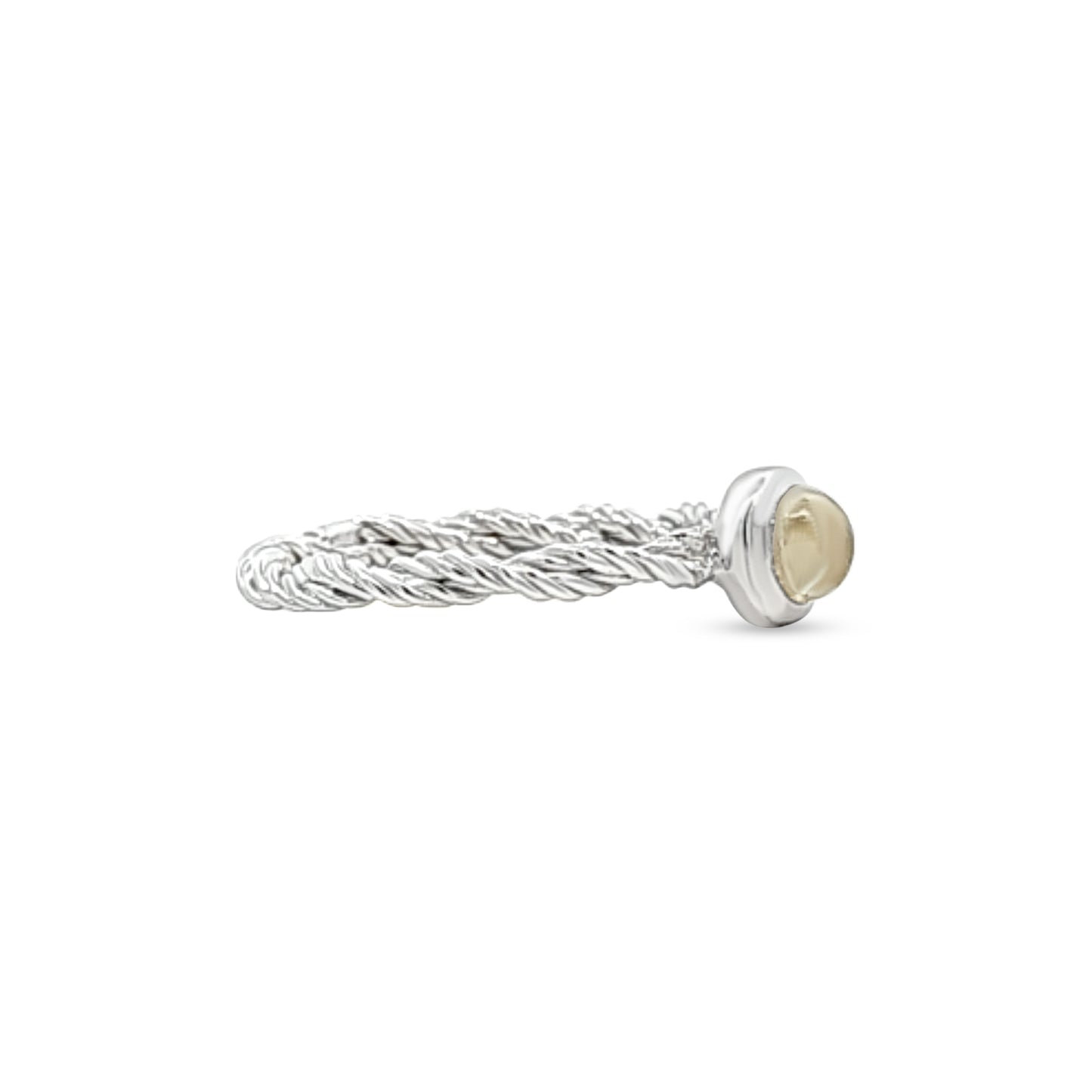 Meera Shine: Single Stone Bezel Set Antique Silver Band Ring