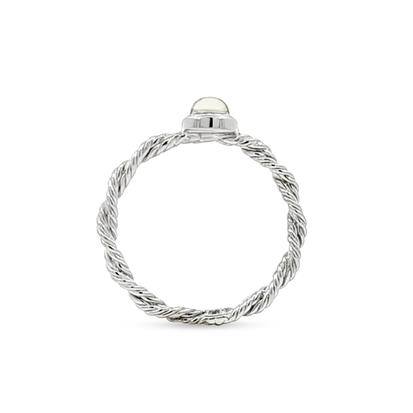 Meera Shine: Single Stone Bezel Set Antique Silver Band Ring