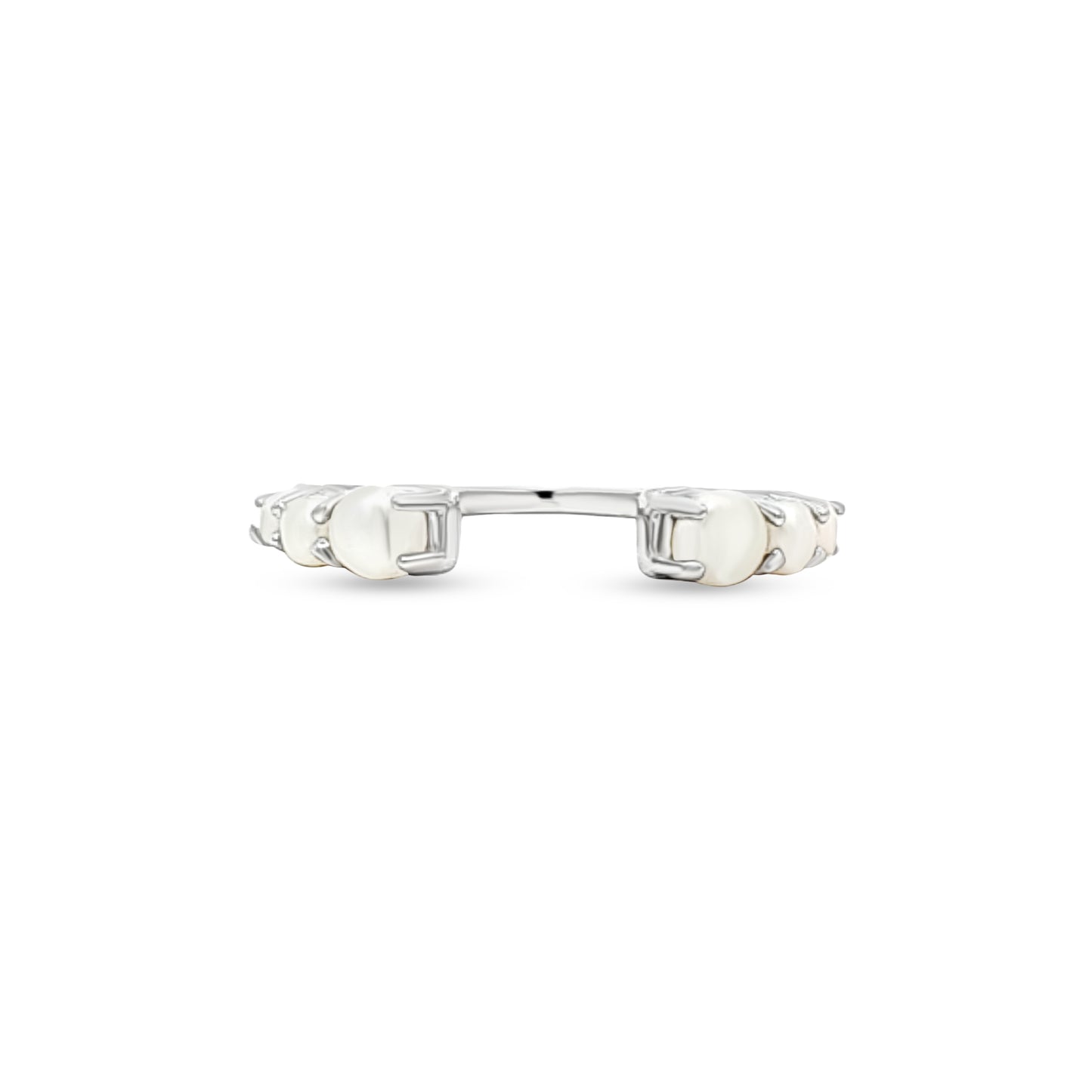 Charvi Glow: Sterling Silver Cuff Ring with Pearls
