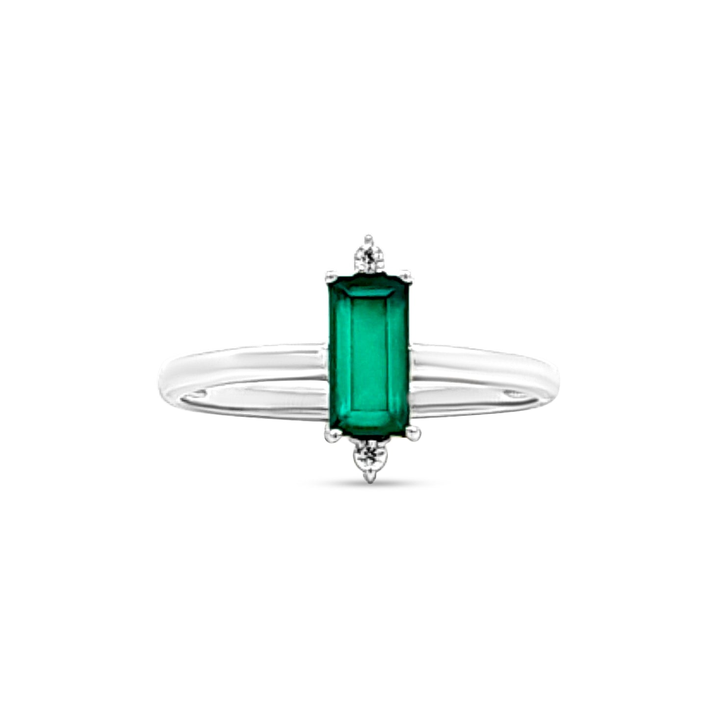 Rhea Green: Sleek Green Gemstone Sterling Silver Ring