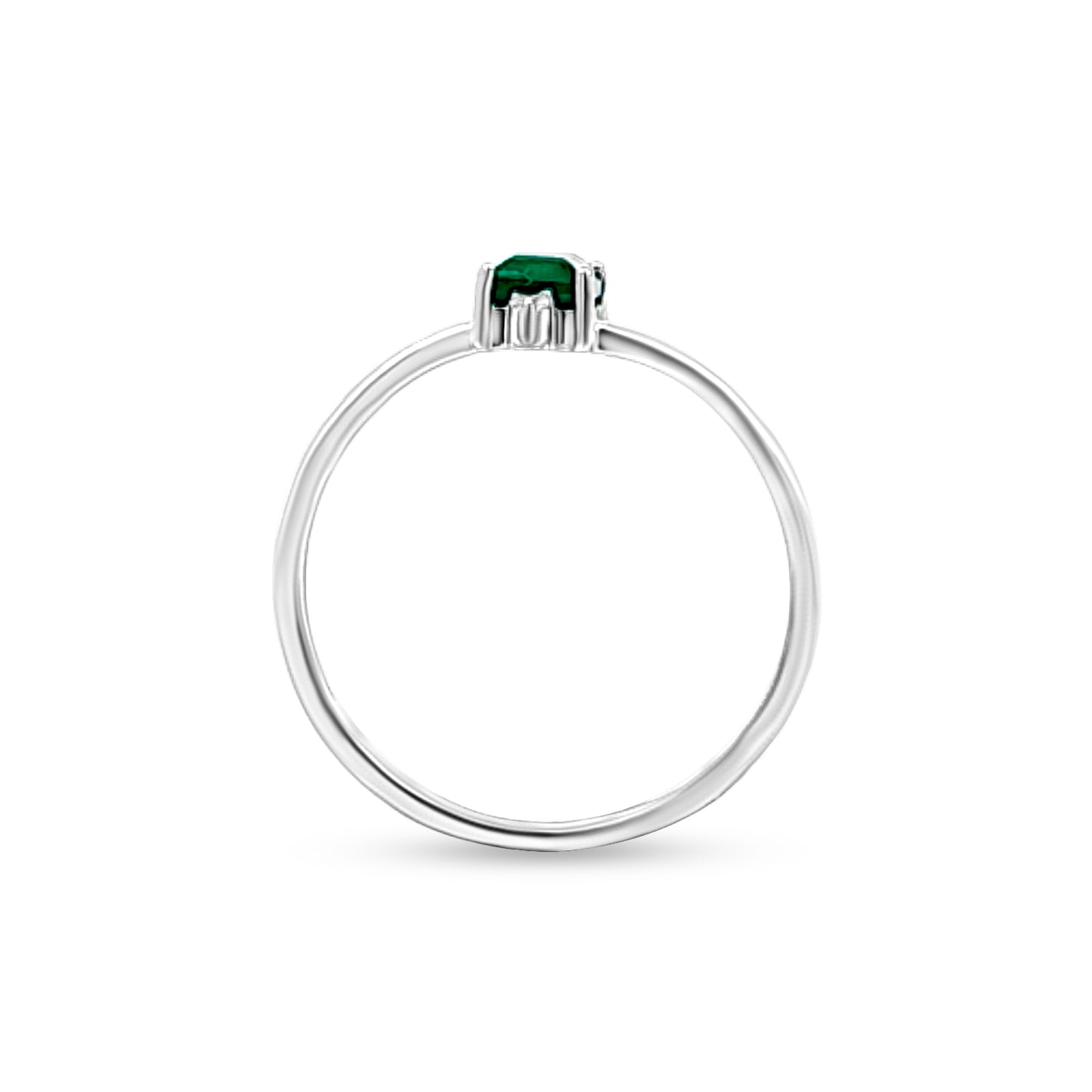 Rhea Green: Sleek Green Gemstone Sterling Silver Ring