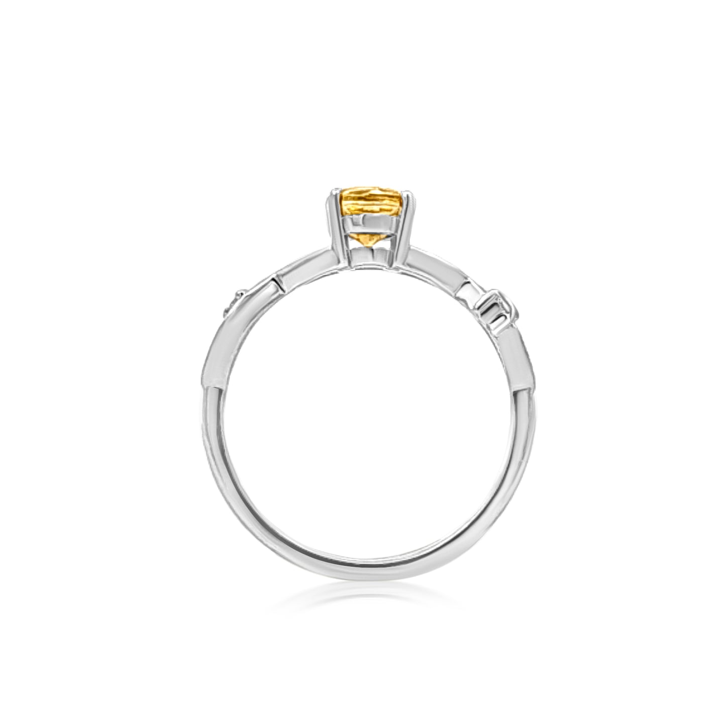 Neha Infinity: Infinity Ring with Orange Round Cut Stone