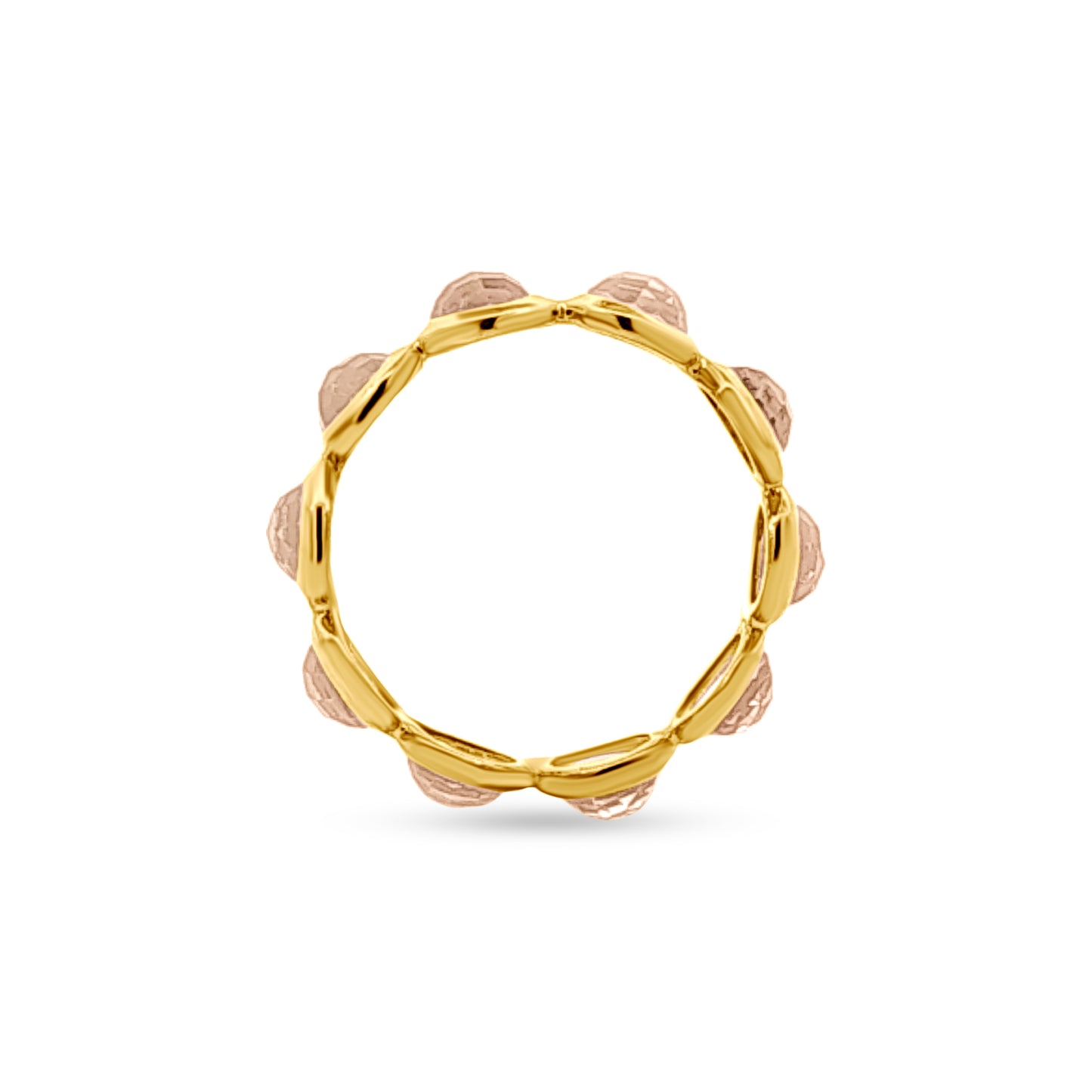 Rhea Bloom: Silver Rose-Cut Gemstone Fashion Band Ring