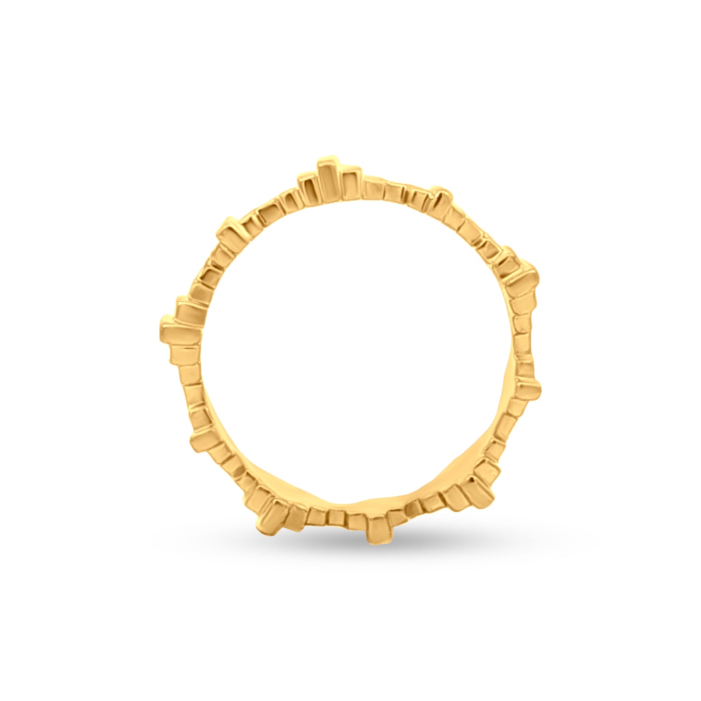 Anika Twist: Unique Intricate Design Sterling Silver Ring with Yellow Polish