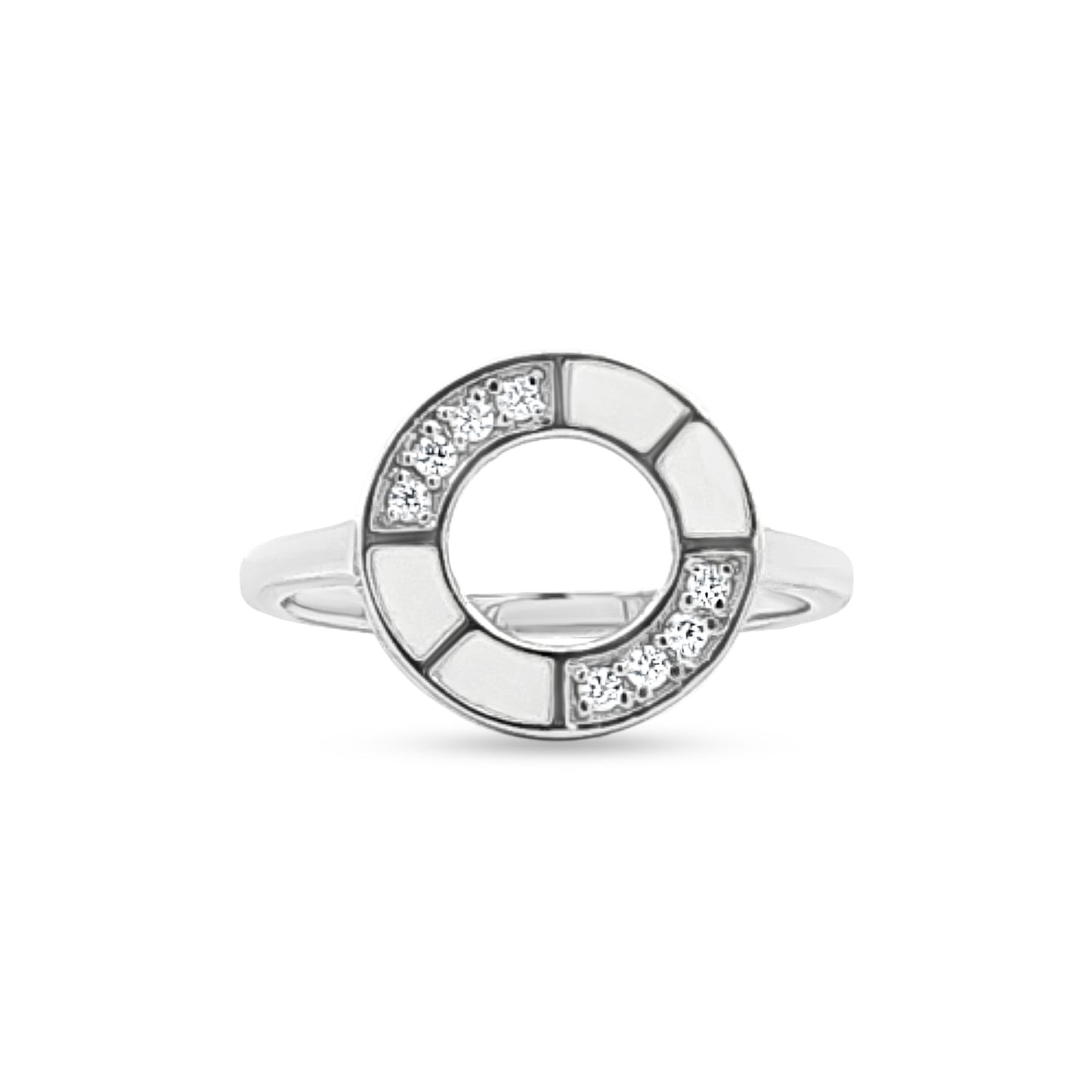 Kavya Mosaic: Sterling Silver Circle Mosaic Ring