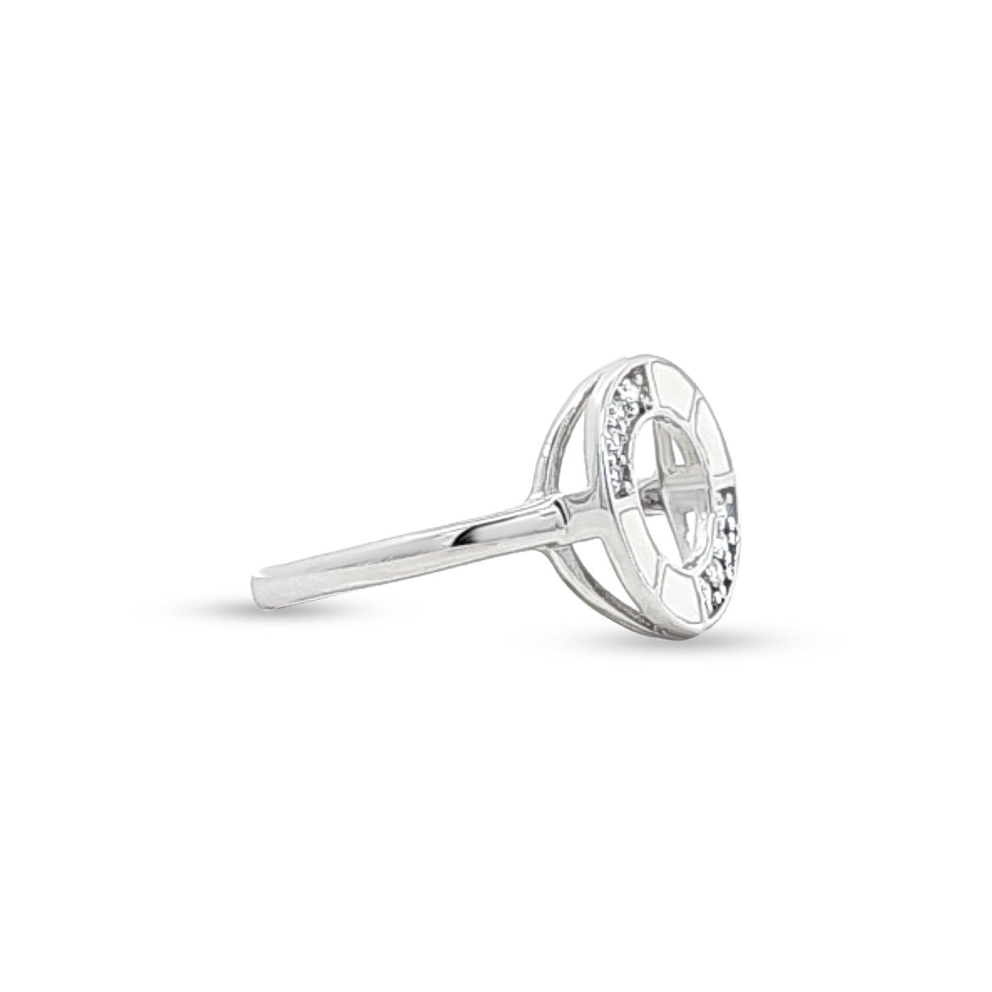Kavya Mosaic: Sterling Silver Circle Mosaic Ring