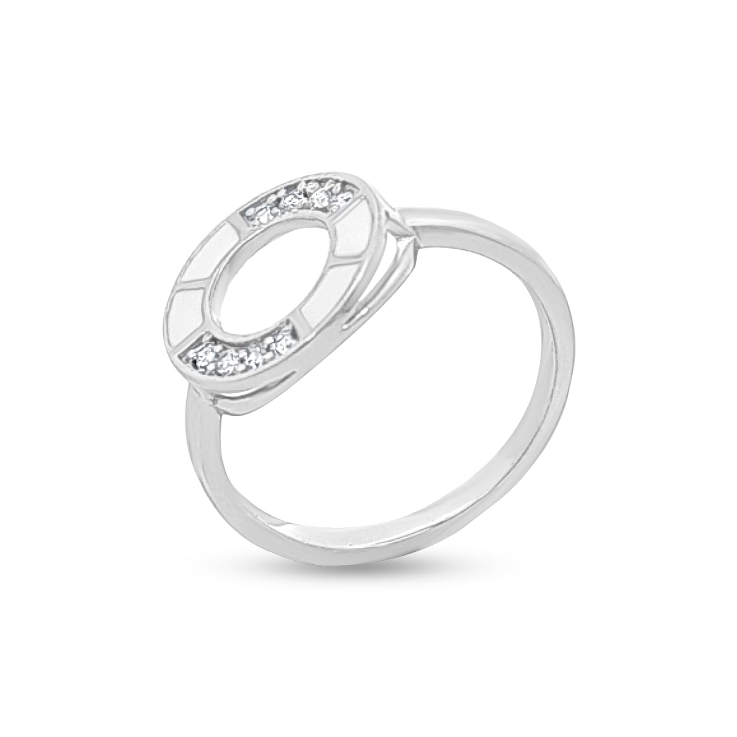 Kavya Mosaic: Sterling Silver Circle Mosaic Ring