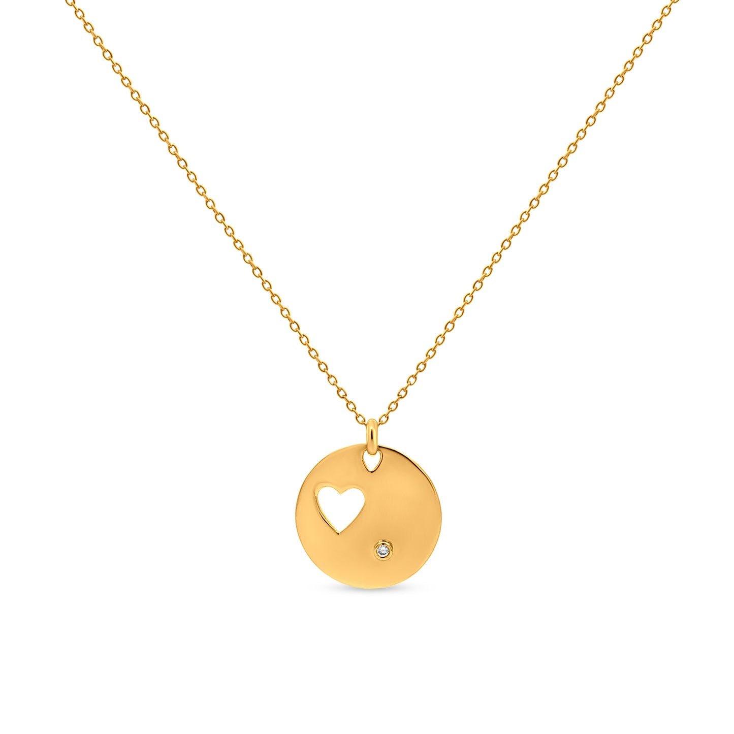 Erica's Sweetheart Cut: Sterling Silver Disc Pendant Necklace