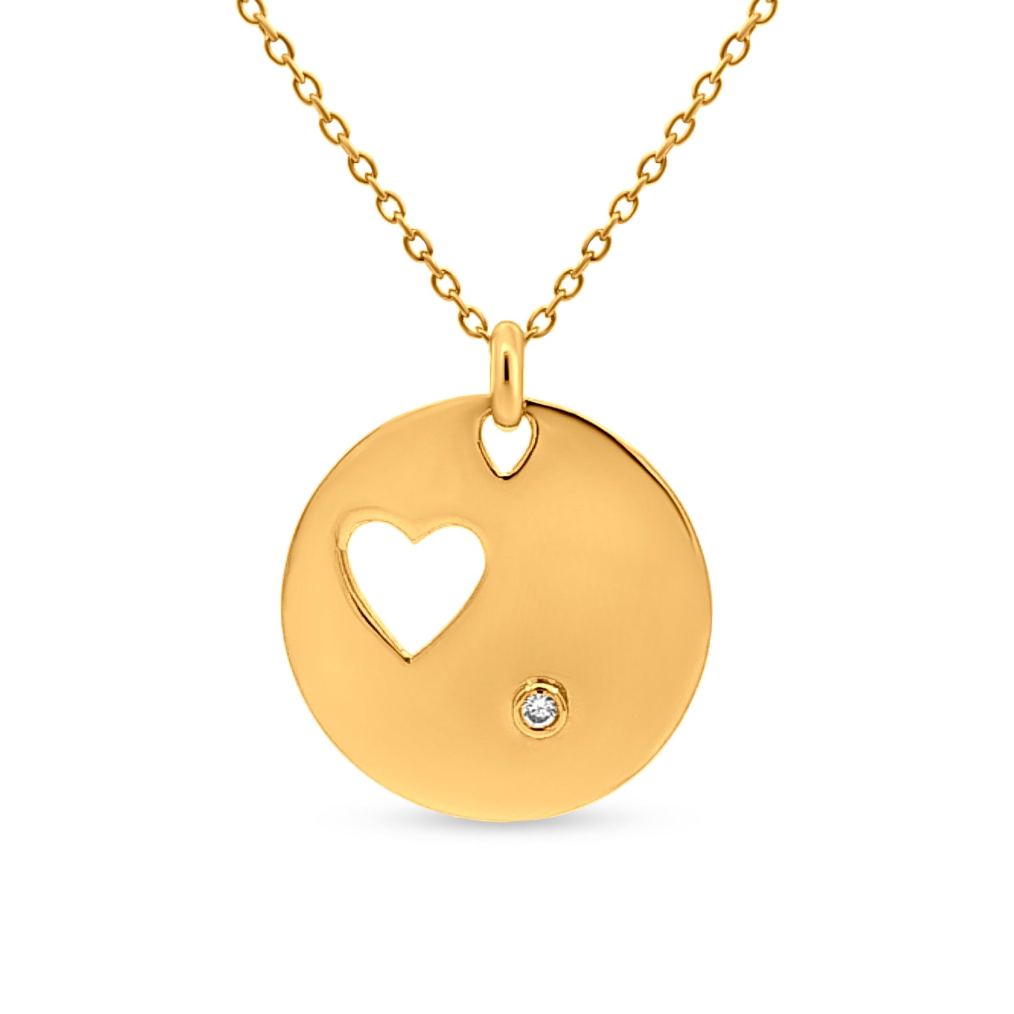 Erica's Sweetheart Cut: Sterling Silver Disc Pendant Necklace
