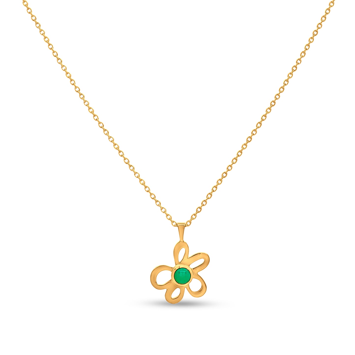 Diya's Bloom: Gold-Plated Sterling Silver Flower Pendant