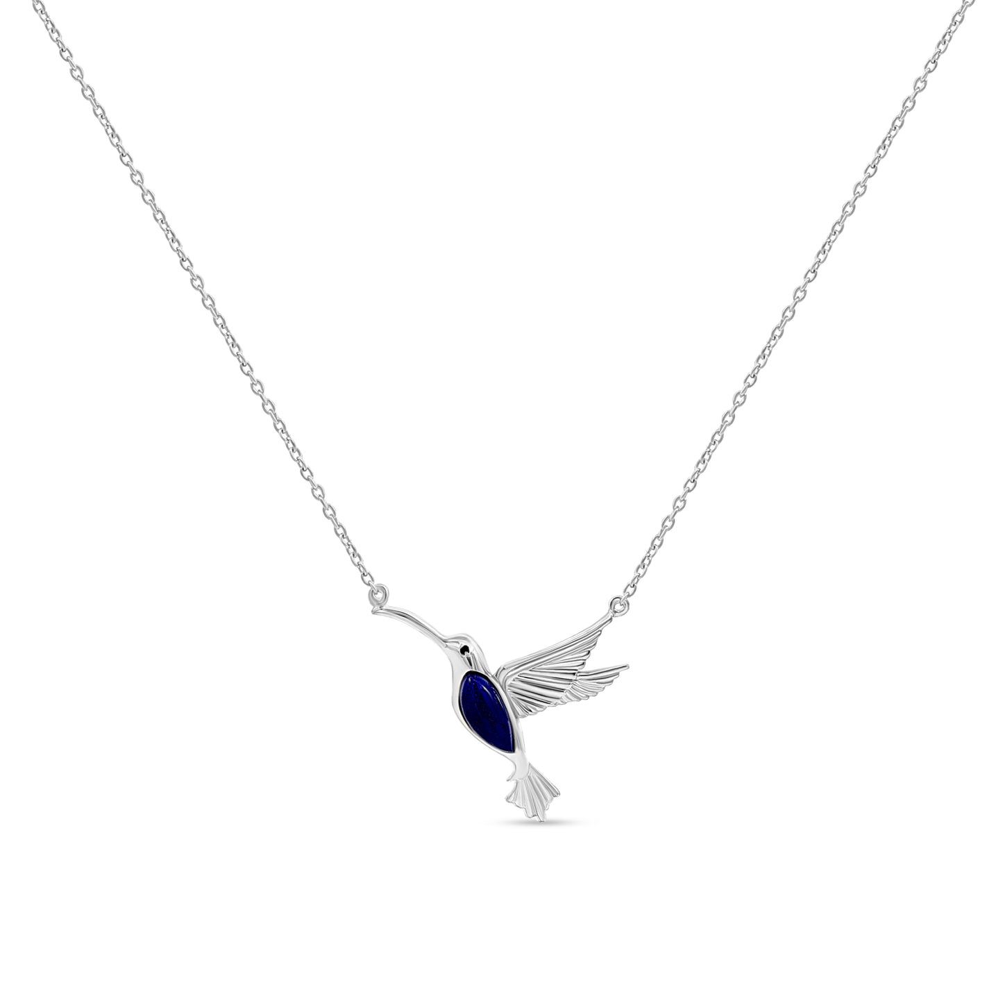 Kavya's Sky Dance: Sterling Silver Hummingbird Pendant