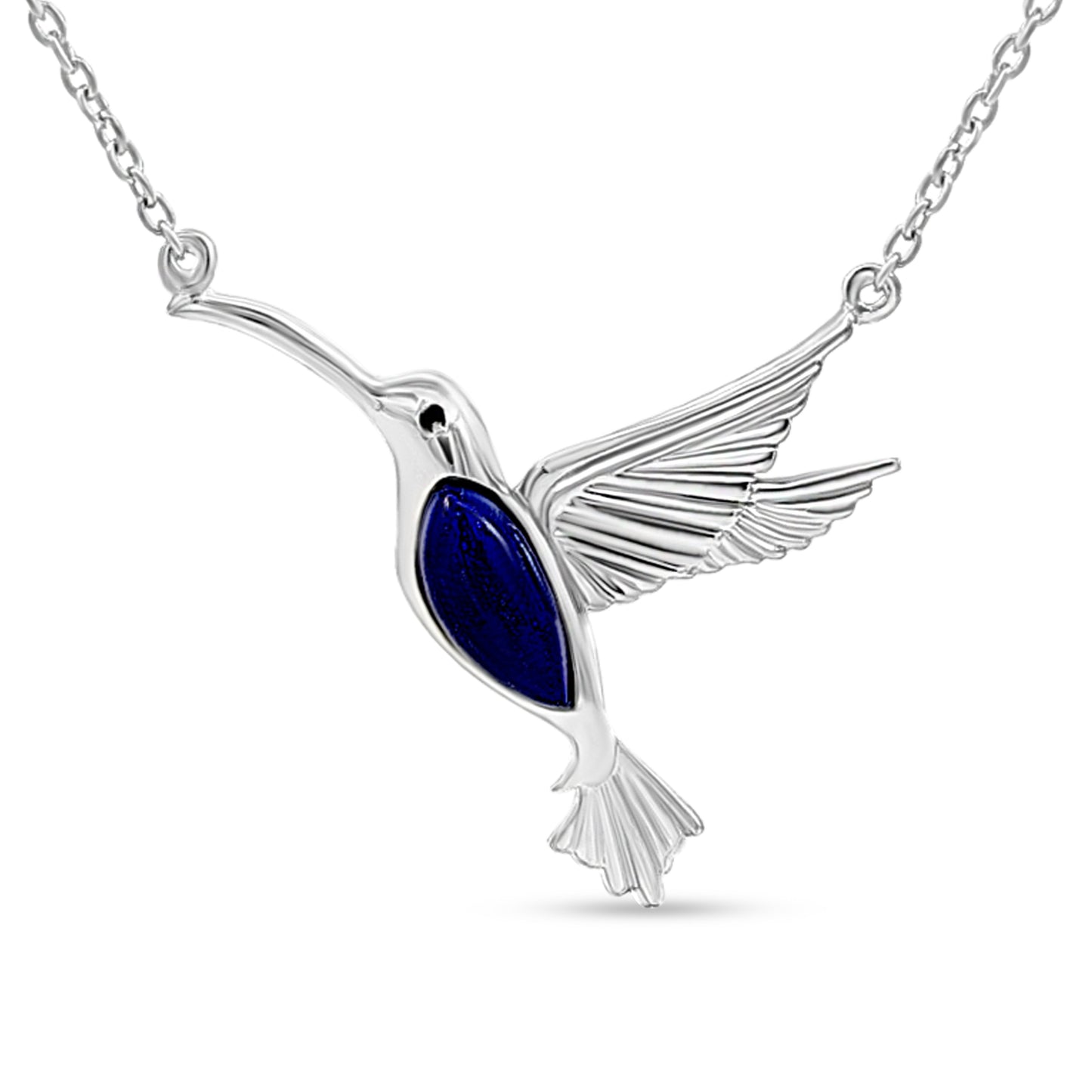 Kavya's Sky Dance: Sterling Silver Hummingbird Pendant