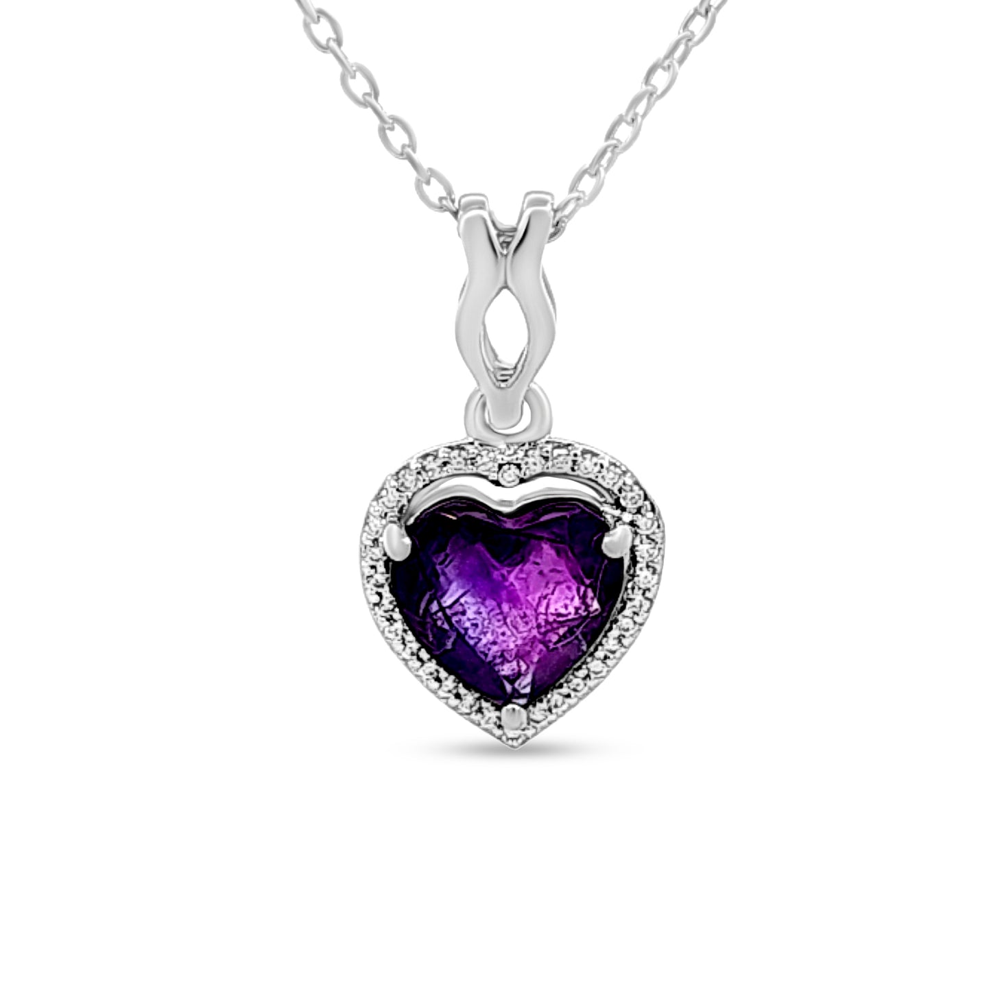 Anaya's Ocean Heart: Sterling Silver Purple Gemstone Pendant