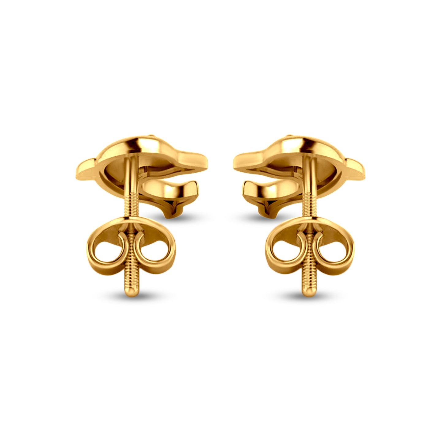 Suvarna Matsya: 22K Yellow Gold Dolphin Earrings