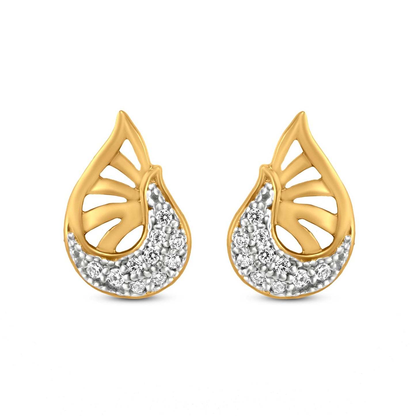 22k Yellow Gold Wing Motif Earrings: A Casual Affair