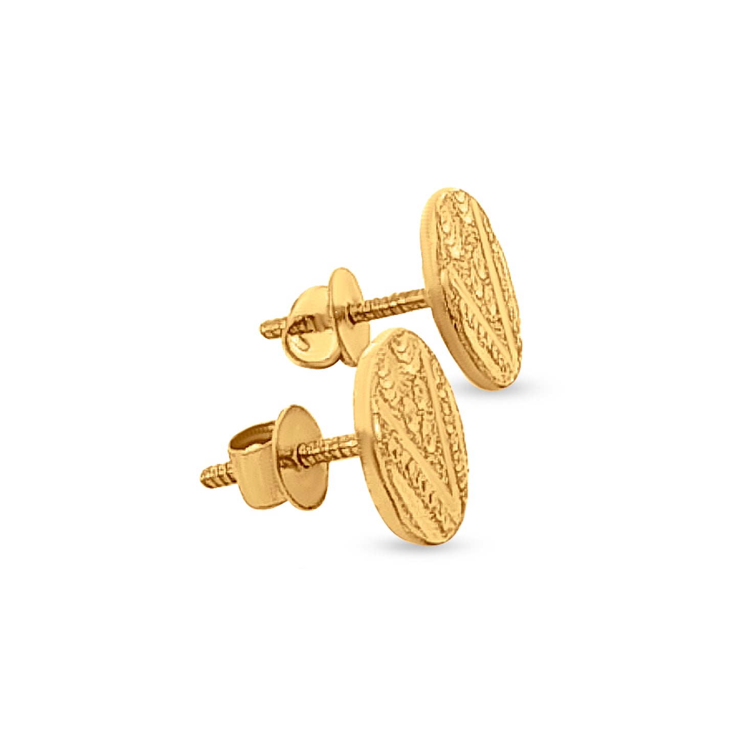 22k Gold Traditional Button Earrings