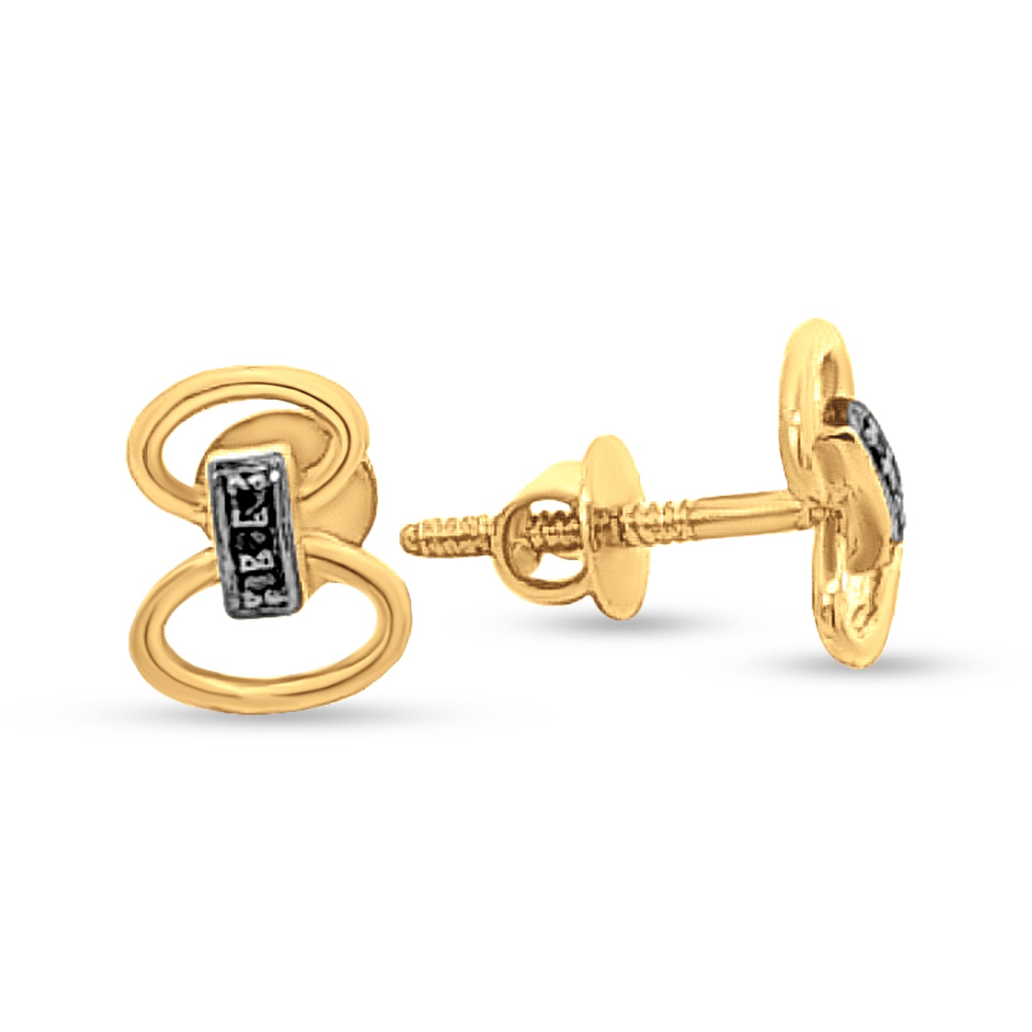 Vidhis Modern Elegance: 18k Gold Contemporary Studs