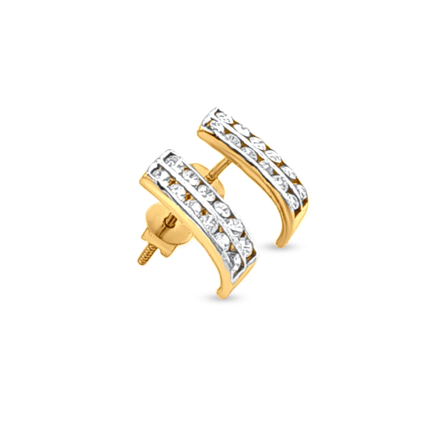 22k Gold Bar Studs Earrings