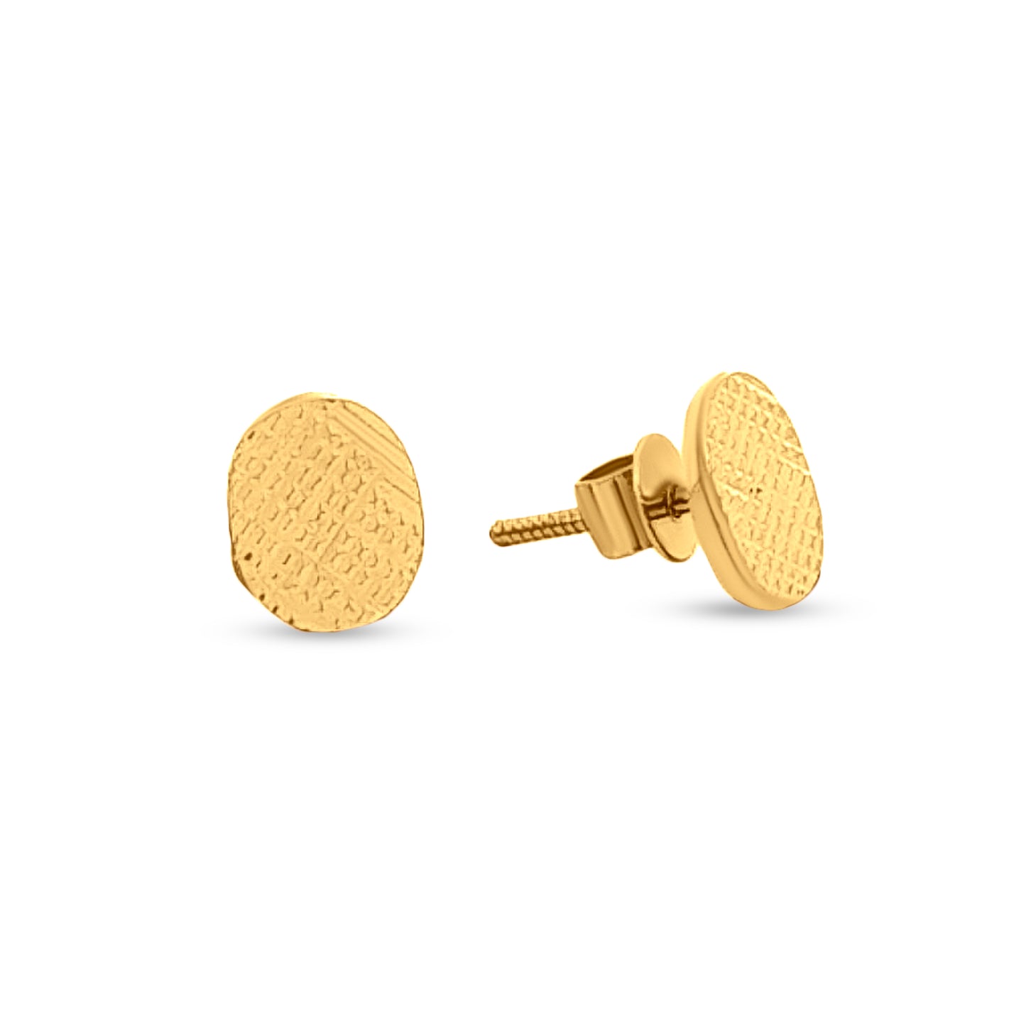 Anika: 22k Yellow Gold Lightweight Button Design Earrings