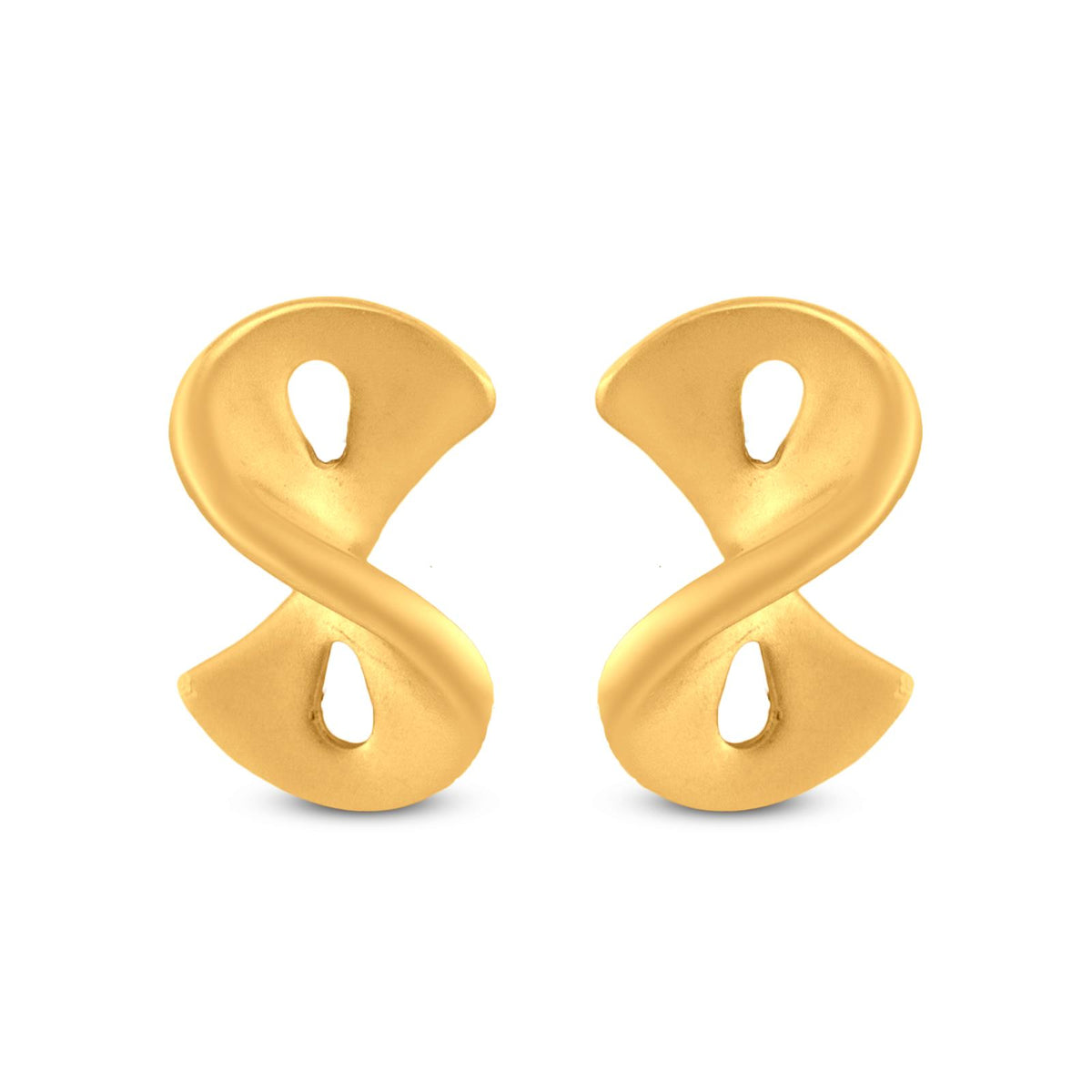 22k Gold Twisted Small Studs: Delicate elegance for everyday