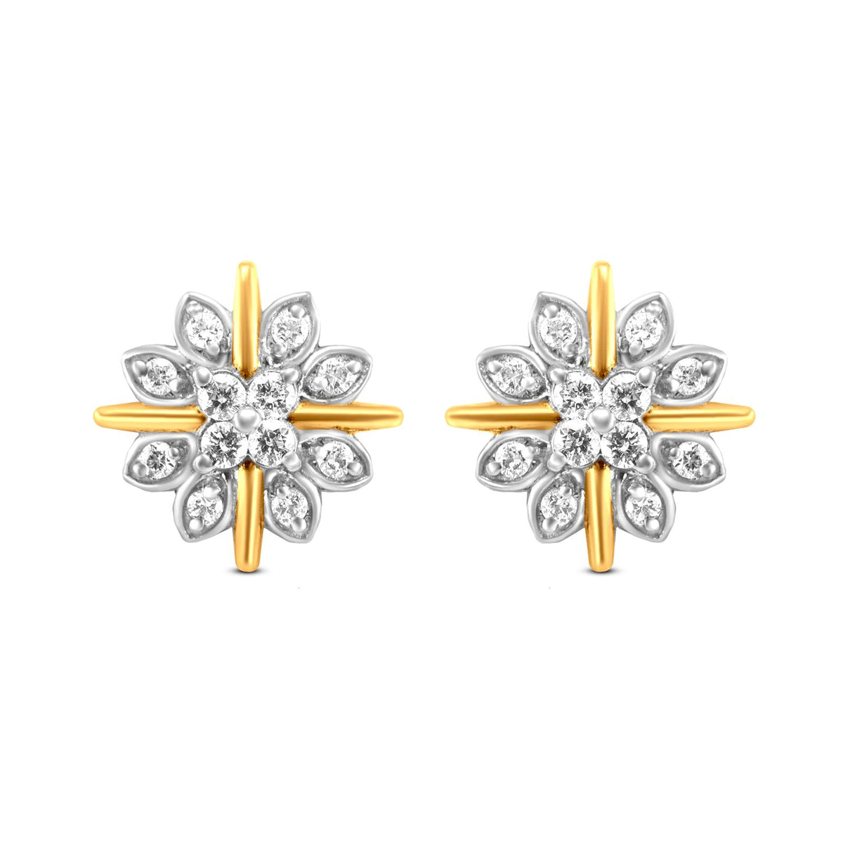 22k Gold Star Rays Earrings