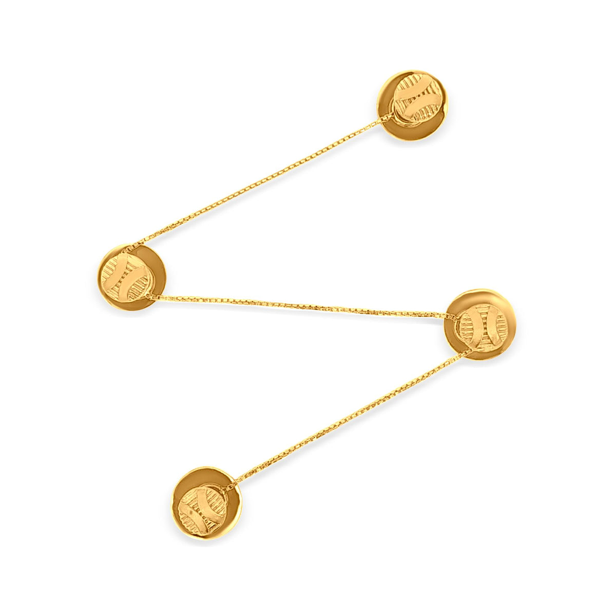 Suvarna Kusum: 22k Yellow Gold Rich Kurta Buttons with Chain
