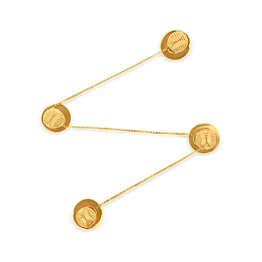 Suvarna Kusum: 22k Yellow Gold Rich Kurta Buttons with Chain