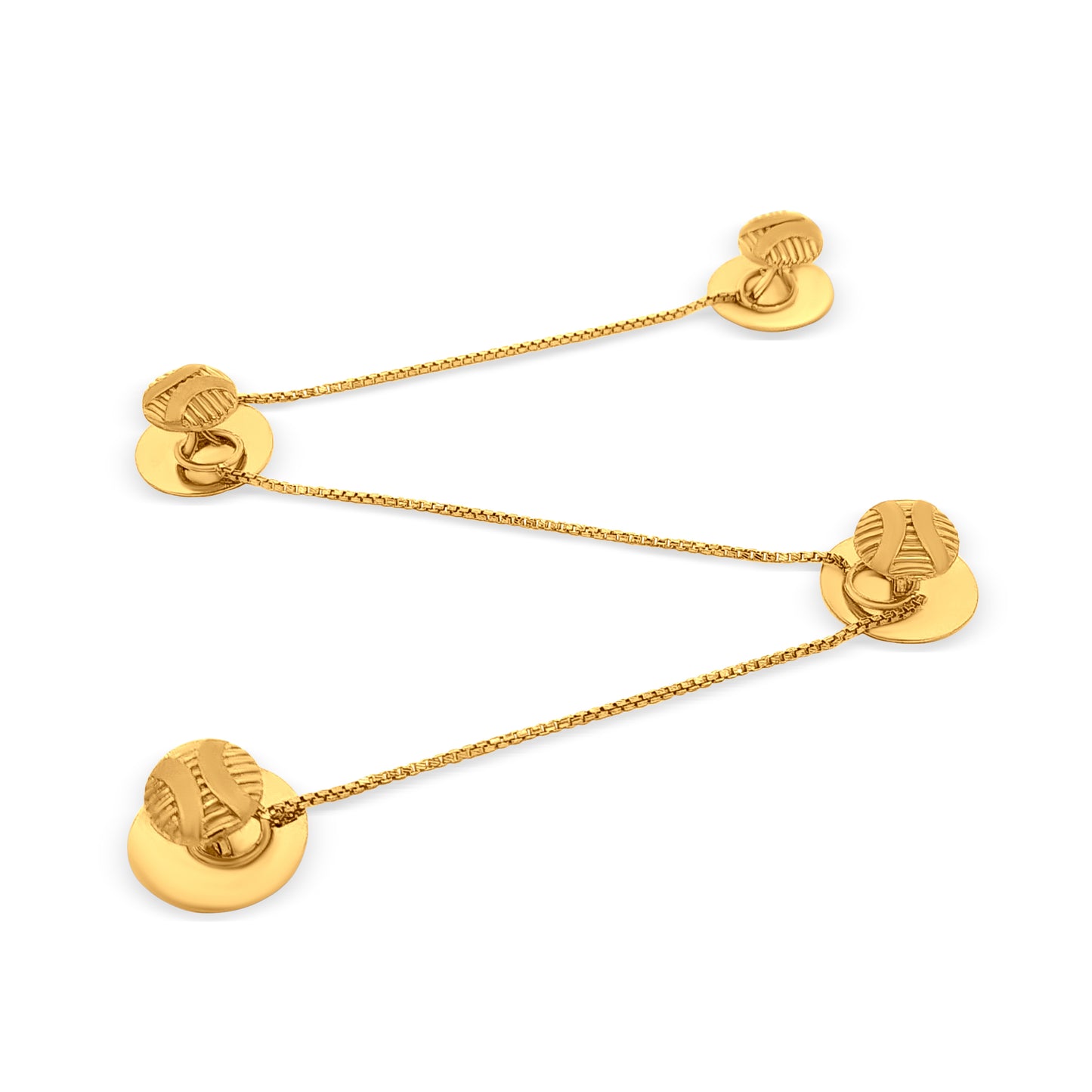 Suvarna Kusum: 22k Yellow Gold Rich Kurta Buttons with Chain