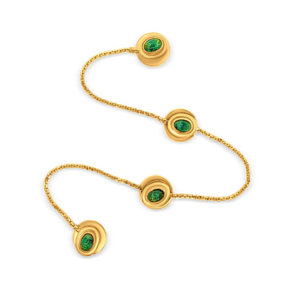 22k & 18k Yellow Gold Rich Kurta Buttons with Emeralds