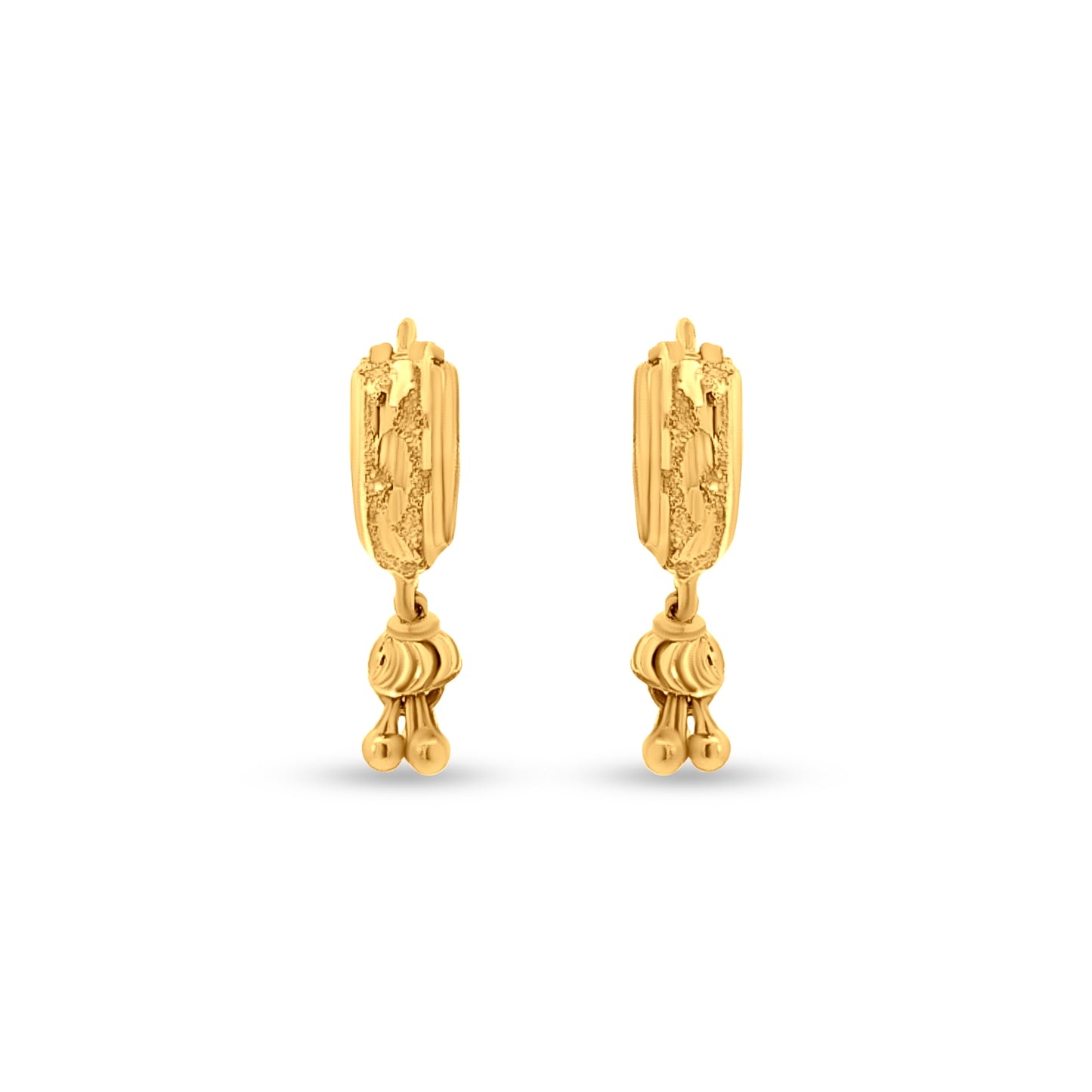 22k Gold Huggie Hoop Earrings with Trinkets