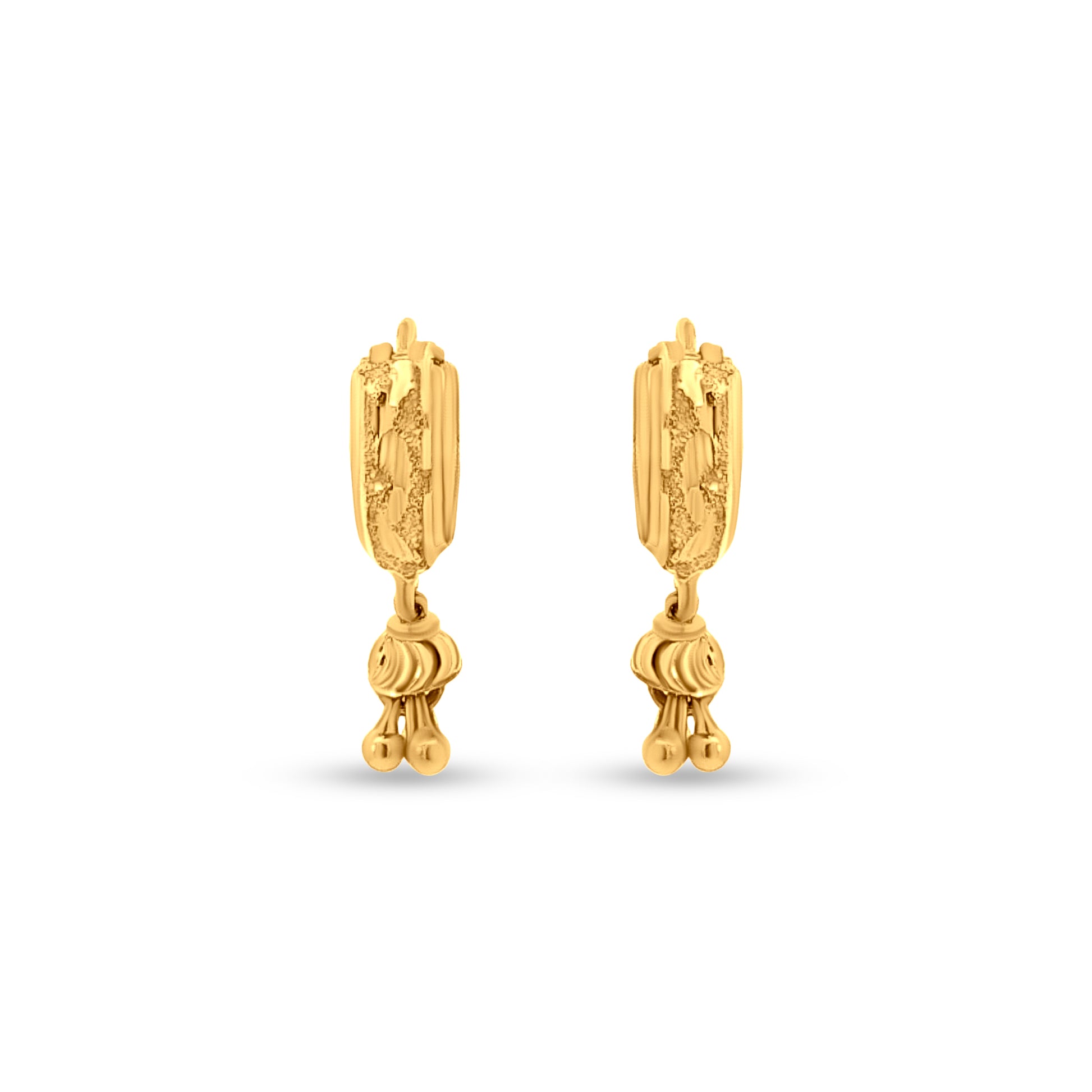 22k Gold Huggie Hoop Earrings with Trinkets